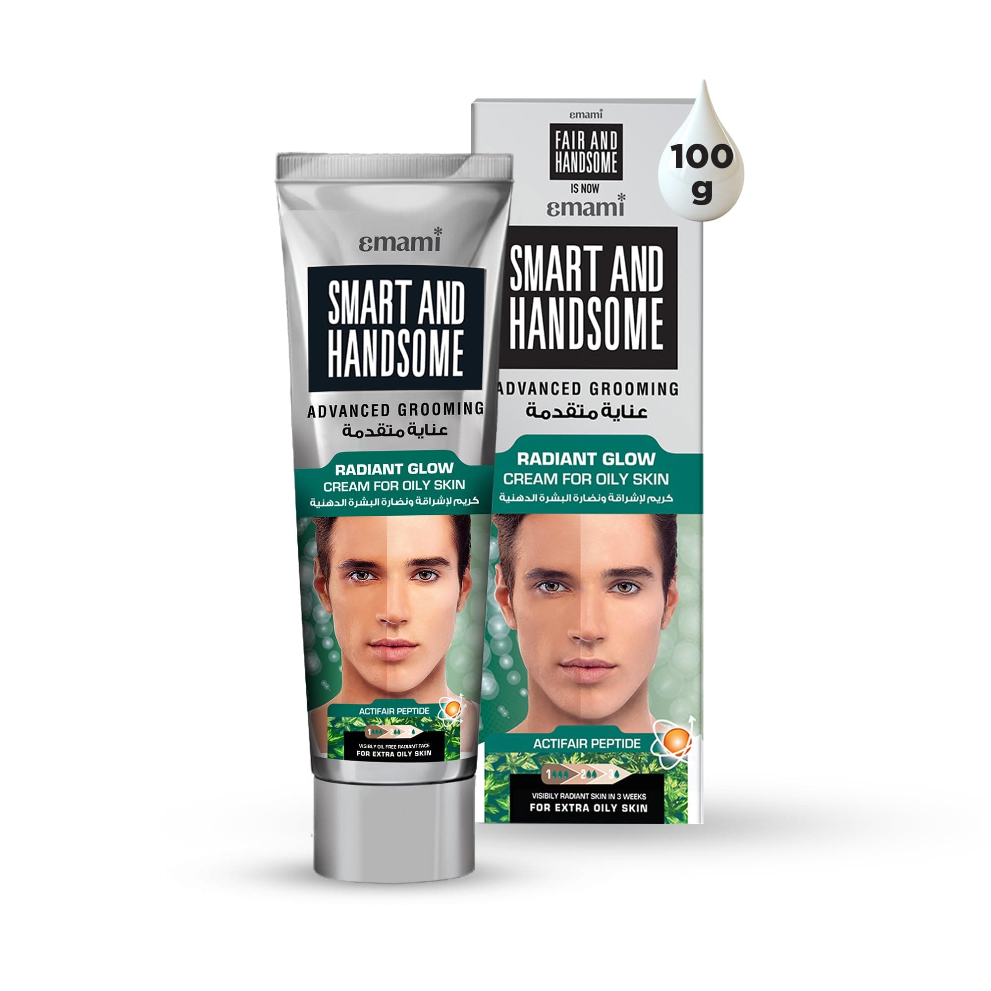 Smart And Handsome Men Oil Control Radiance Glow Cream – 100g | With Actifair Peptide | Matte Glow, Extra Oil Control & Shine-Free Look | For Extra Oily Skin