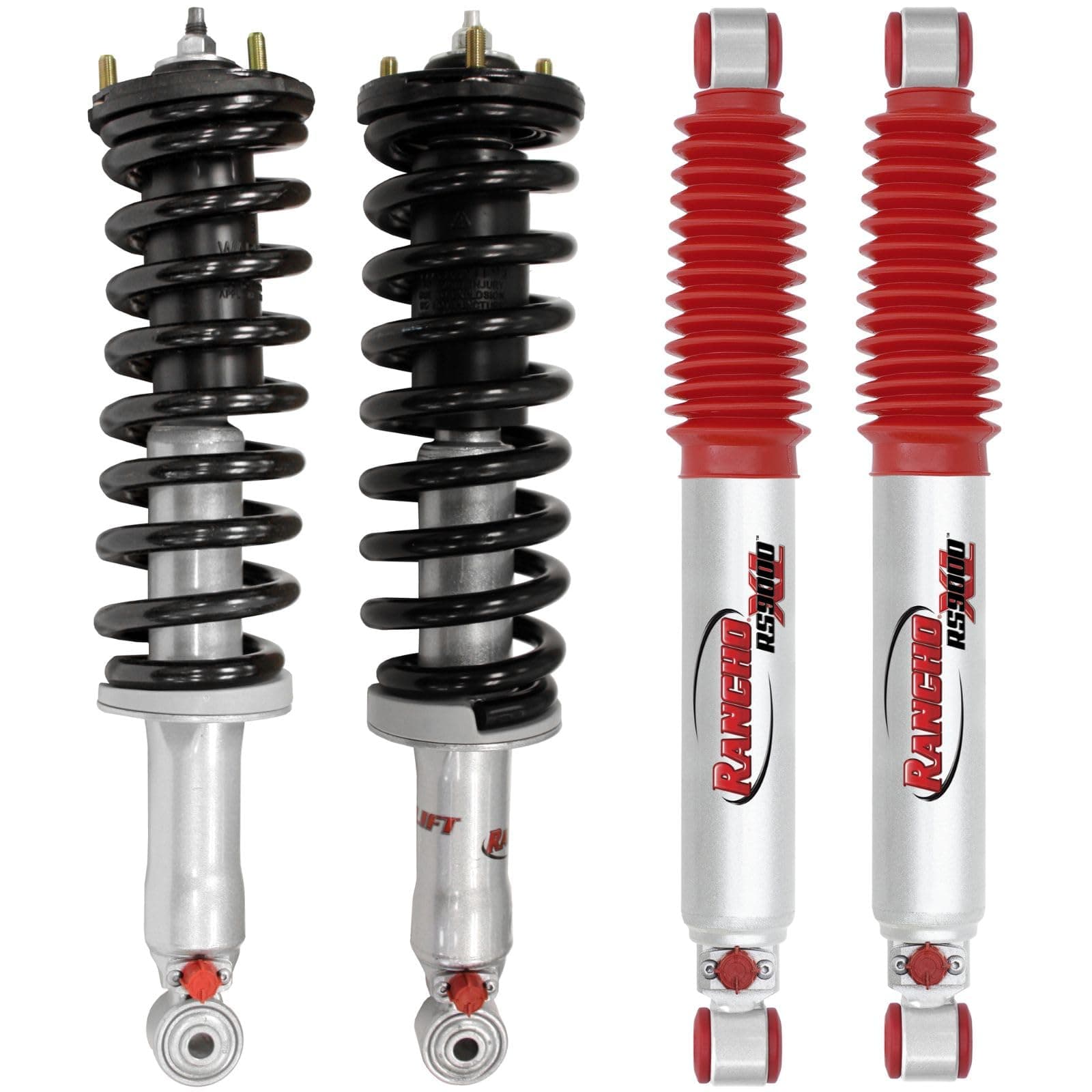 Rancho Set of Front Suspension QuickLIFT Loaded Struts & Rear RS9000XL Series Shocks fits 1998 2000 Tacoma 4WD with 1.75” Front & 0” Rear Lift | Built to Last