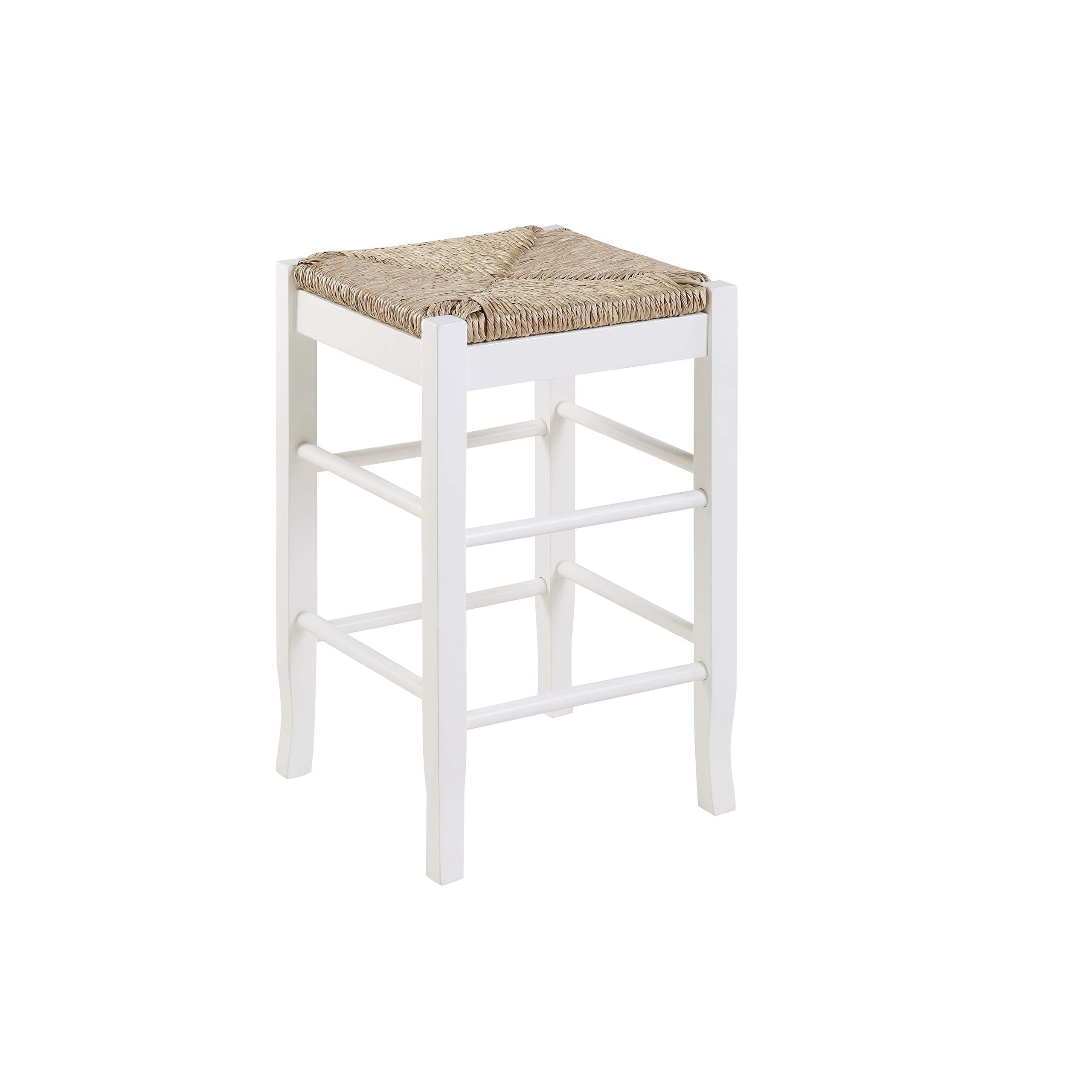 Square Rush Backless Counter Height Kitchen Stool - Cream