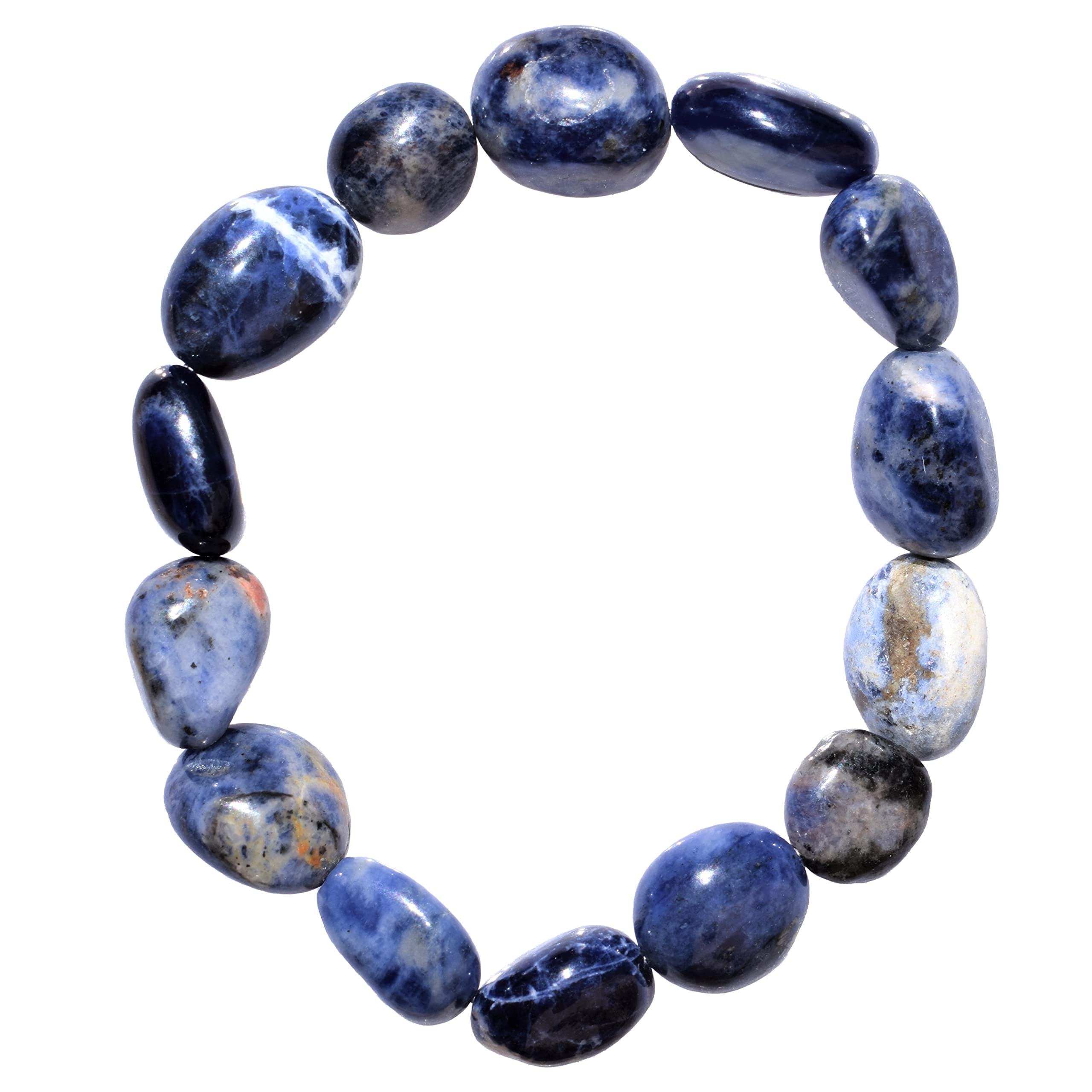 Zenergy Gems Charged Natural Gemstone Crystal Nugget Bead Bracelet + Selenite Charging Heart [Included]