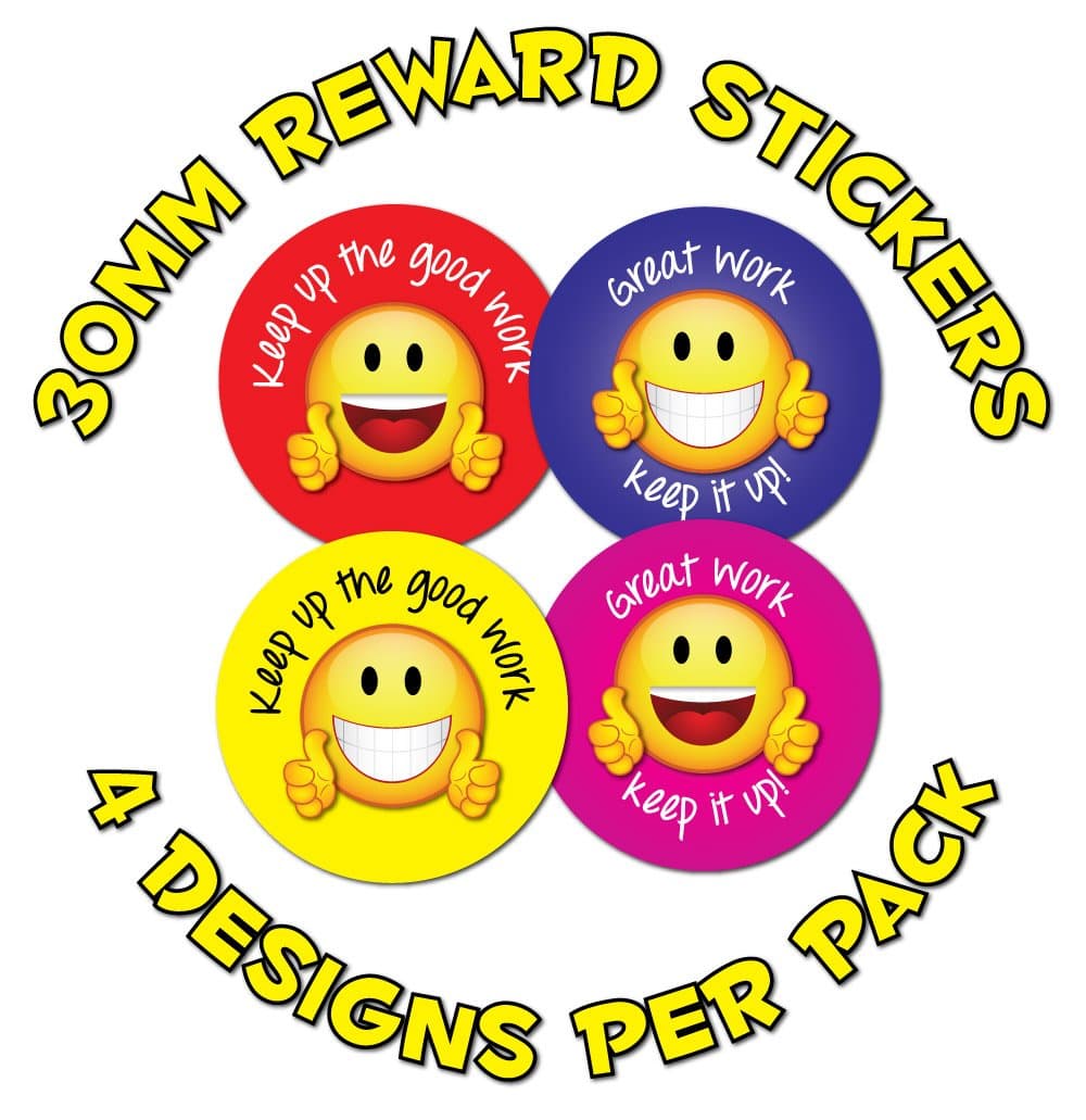 144 x 30mm 'Great Work' - Childrens Reward Stickers - Schools,Teachers, Parents