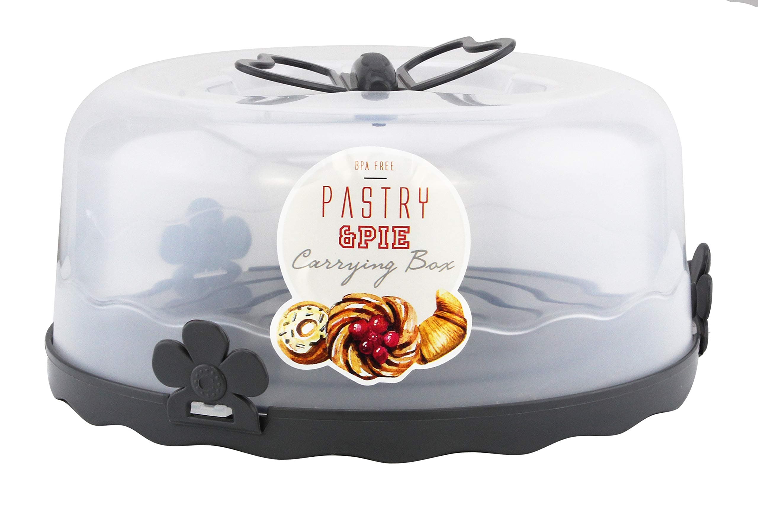 Q-Lux Takeaway Pastry Carrying Box With Handle L-00501 - Anthracite