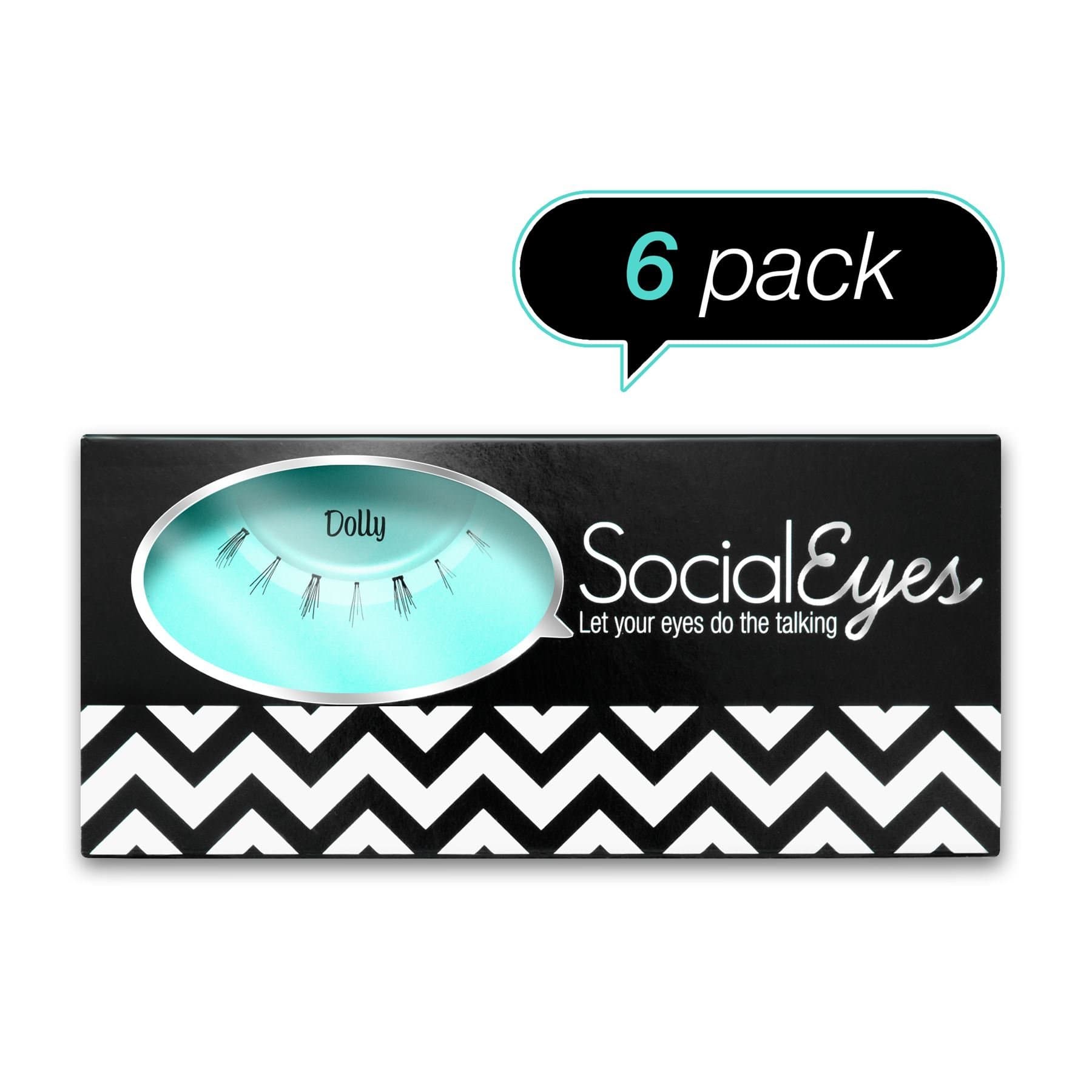 SocialEyes Dolly Lashes Natural Fake False Eyelashes Eye Lashes Bottom 6 Packs
