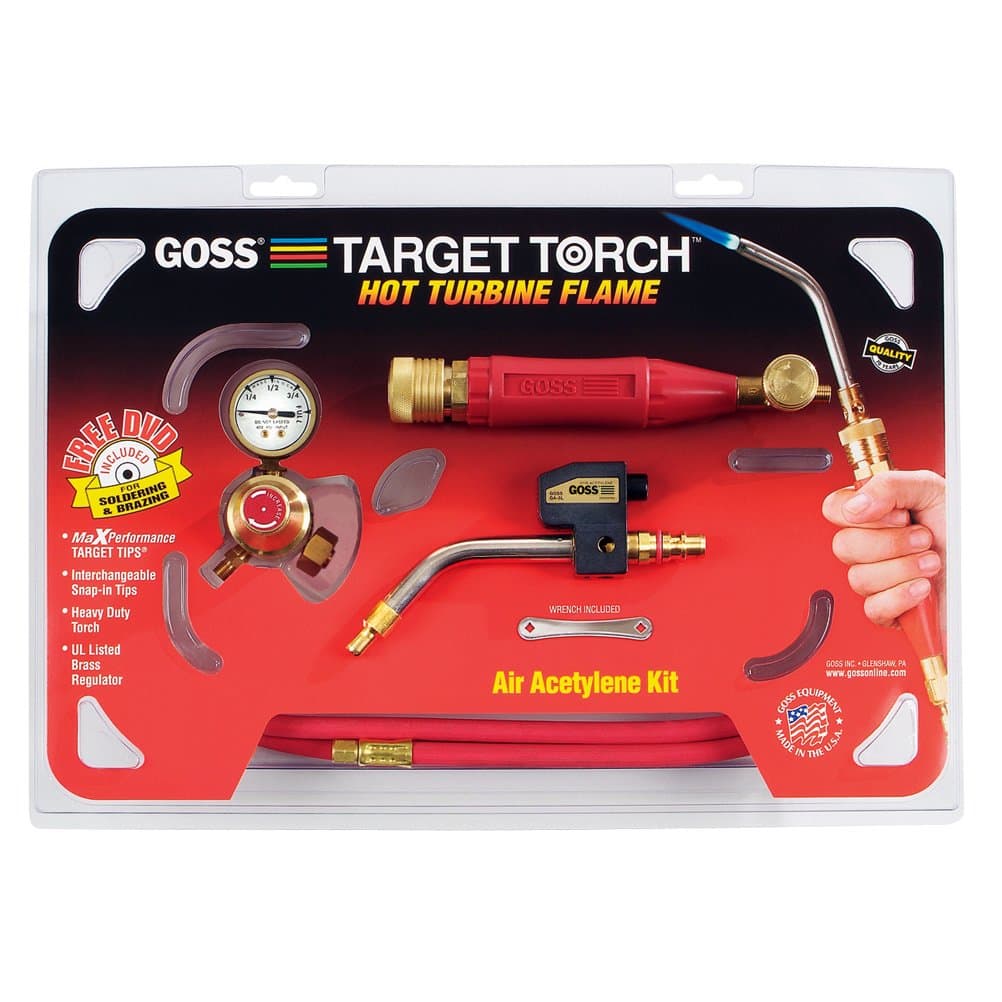 GossKX-15MC Soldering Brazing Torch Kit for "MC" Acetylene Tanks Includes GA-8L Ignitor Tip with Turbine Flame