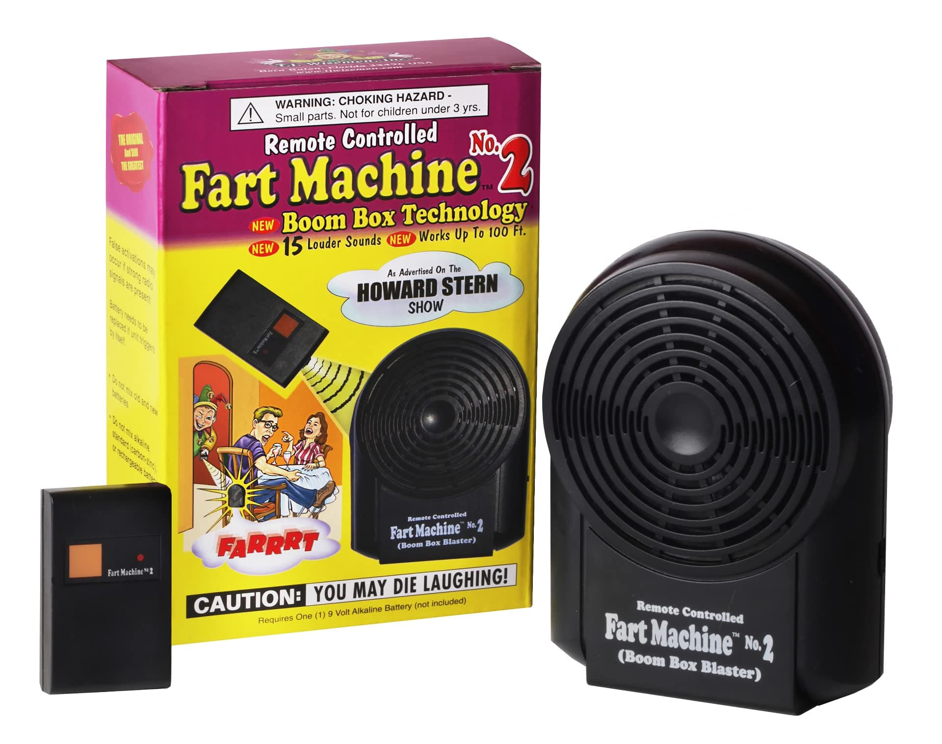 Coconuts Ltd Remote Controlled Fart Machine No 2 - 15 Fart Sounds - Black - Toys & Games - Adult
