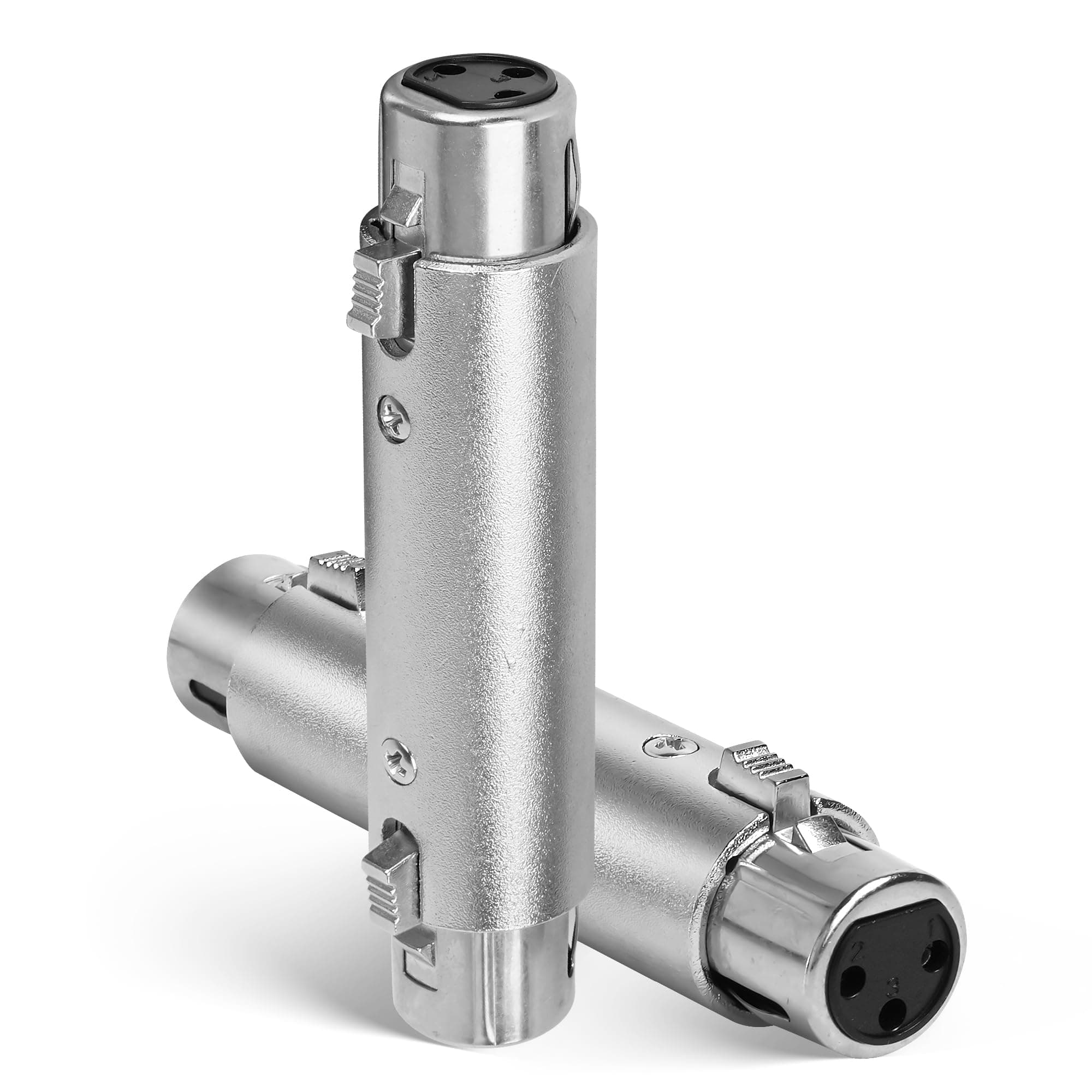 XLR Adapter 2 Pack - 3-Pin XLR Gender Changer Connector, Mic Barrel Extension, Microphone Cable Adapter