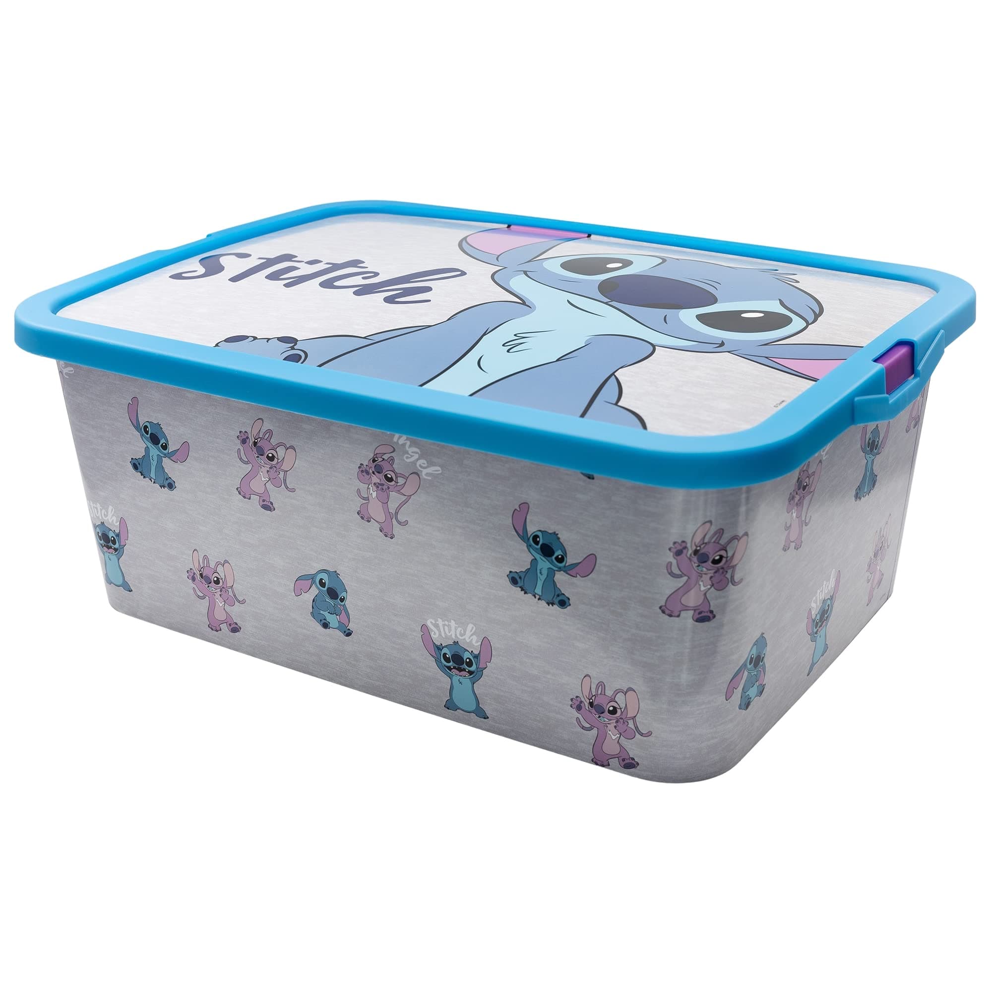 Stor Stitch and Angel Book themed Storage Click Box with Attractive Designs,13 Litres
