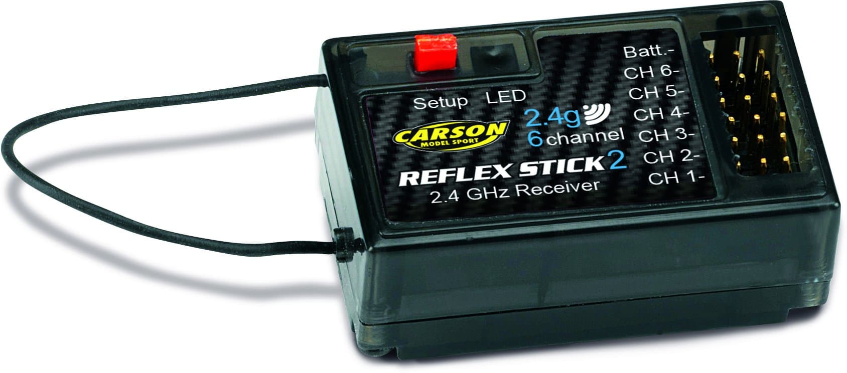 500501537 Modellsport Reflex Stick 2 6-Channel Receiver 2.4GHz Plug-In System Graupner/JR Black