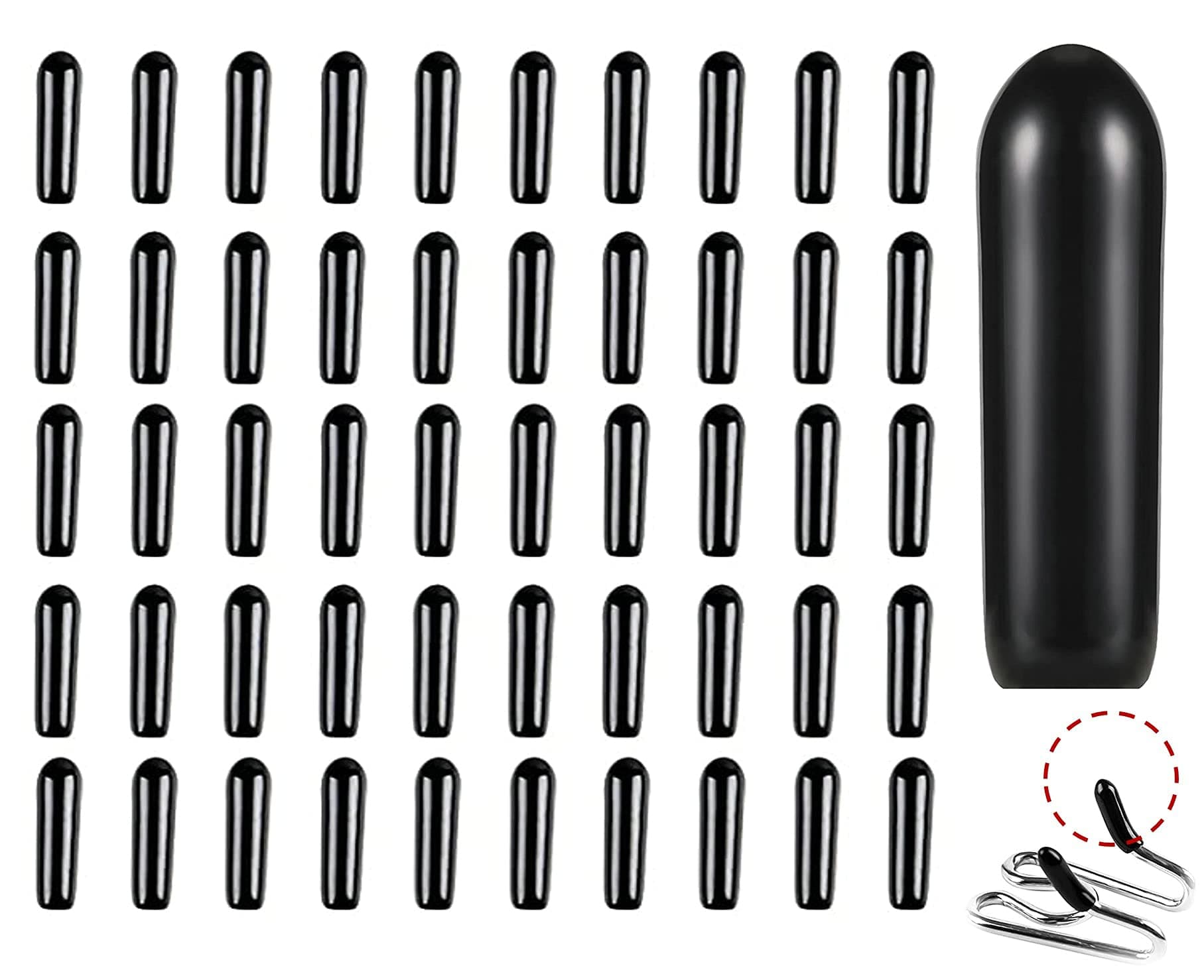 Prong Collar Covers 2.25mm Designed for Herm. Sprenger Collar (50 Tips per Pack), Vinyl Comfort Prong Tips for 2.0mm-3.0mm Dog Pinch Collar