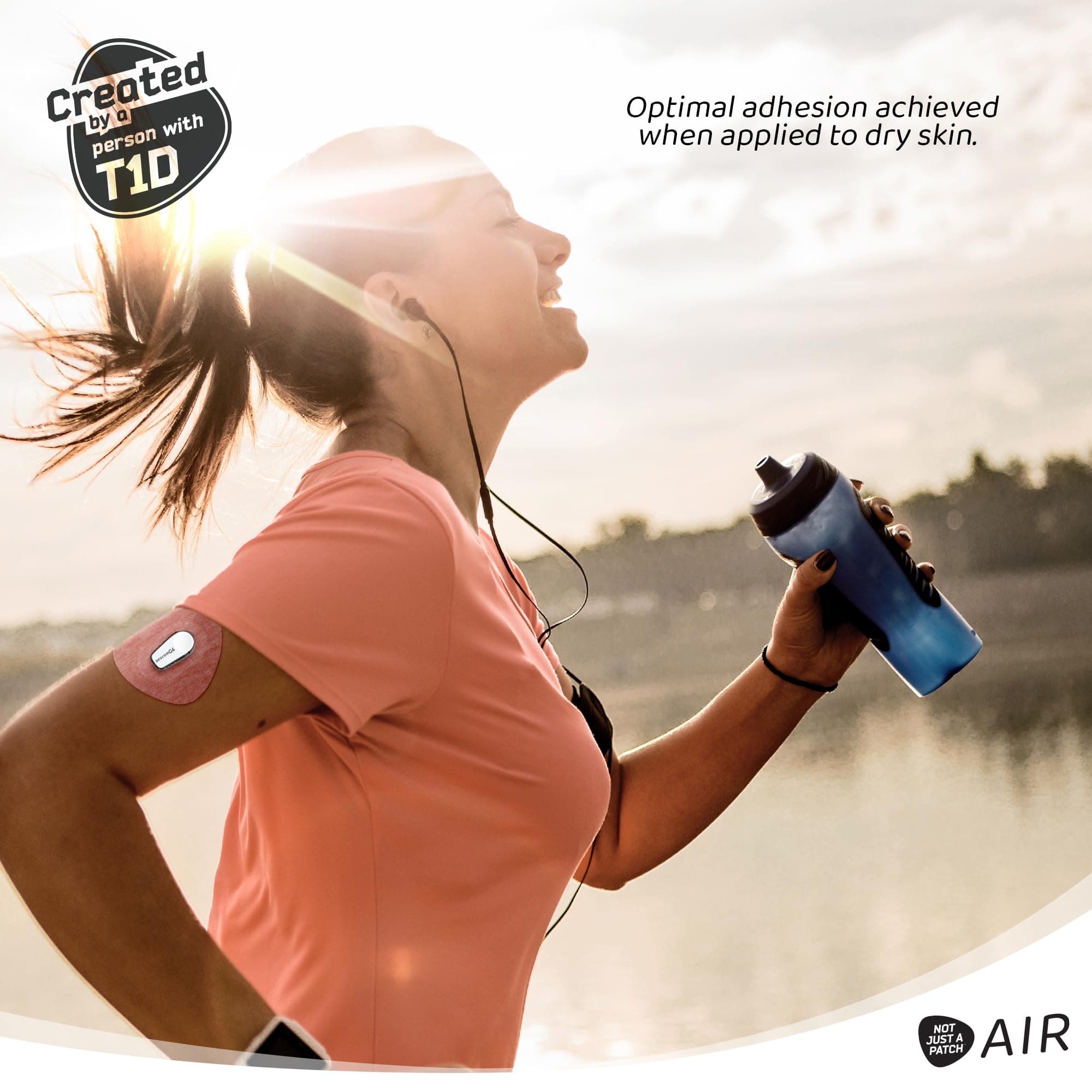 Not Just A Patch Air (20 Pack) - CGM Dexcom G6 Adhesive Patches with Hole -Thin, Strong and Light, 14 Day Adhesion, Durable Dexcom Patches G6 Sensor Protectors in Brown