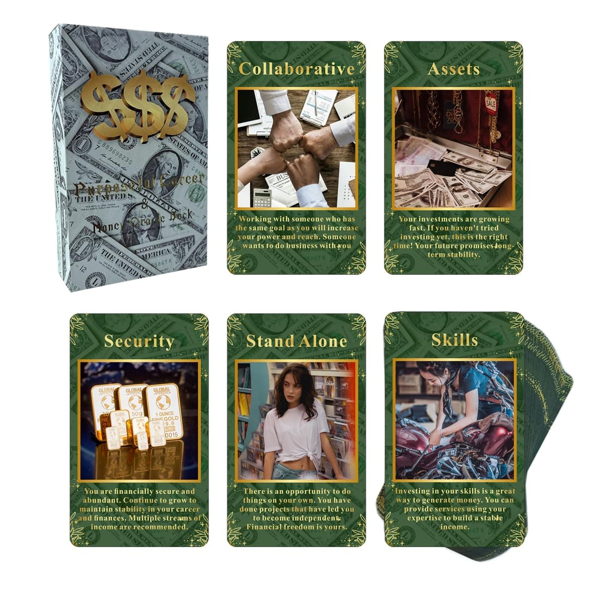 sishui Career Oracle Cards Deck, Career Purpose and Money Oracle Cards, Oracle Cards for Beginners, Help with Clear Direction and guidelines for achieving Goals