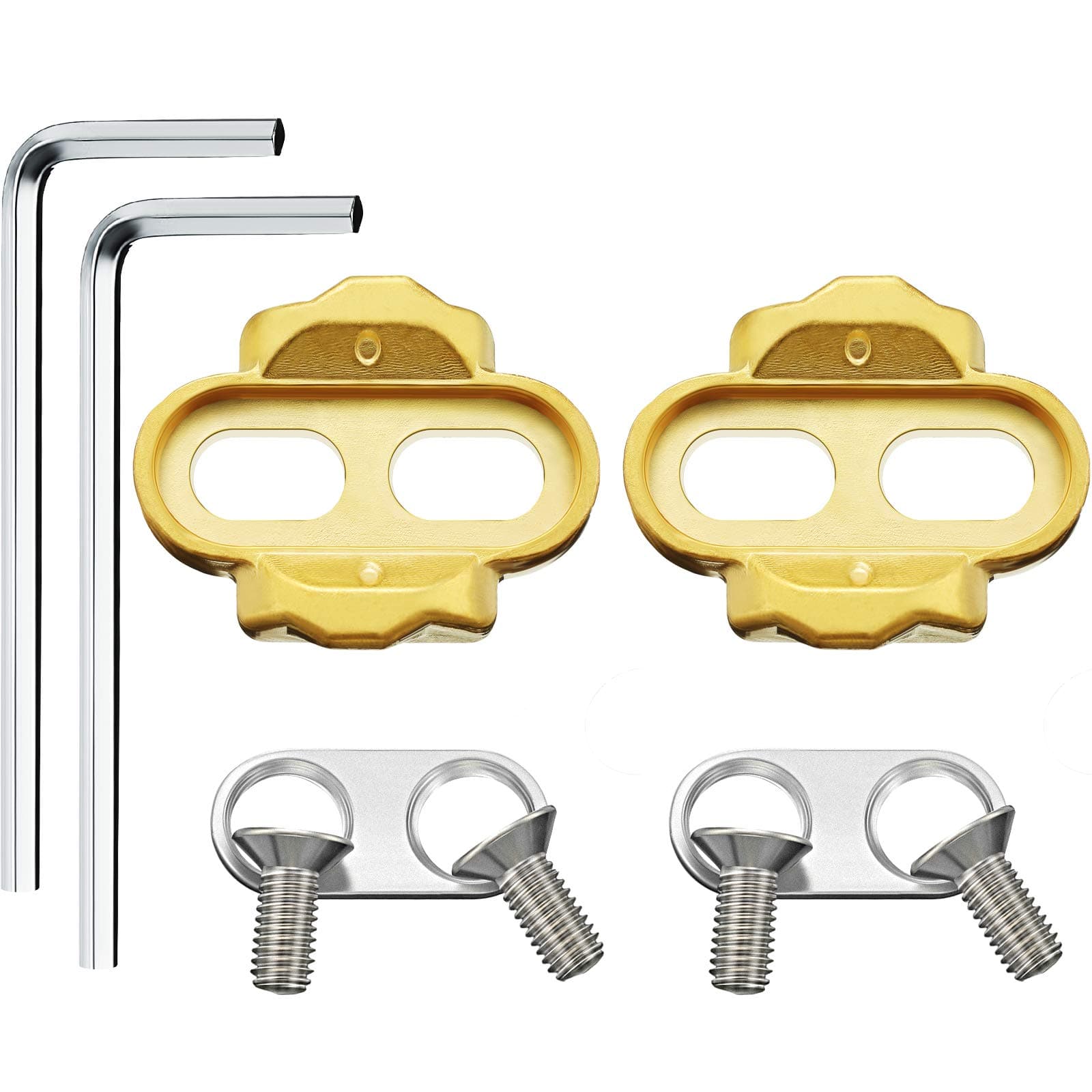 Mudder 2 Pcs Bike Cleats and 2 Pcs Hexagonal Wrench Bike Pedals SPD Cleats for Eggbeater, Candy, Smarty, Mallet Pedals, Cycling Shoes