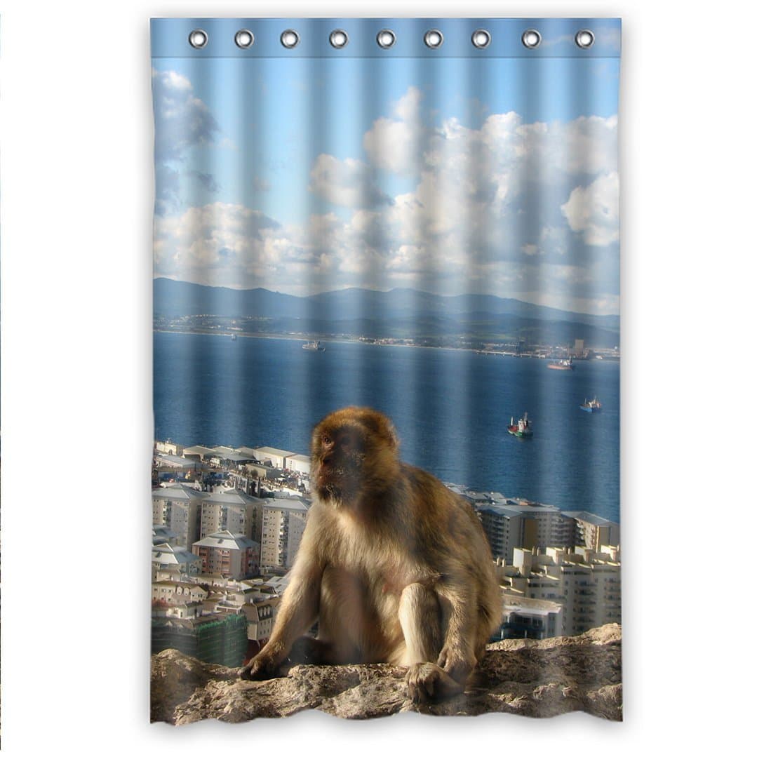 Doubee Custom Monkey Waterproof Polyester Bathroom Repellent Shower Curtain 120cm x 183cm