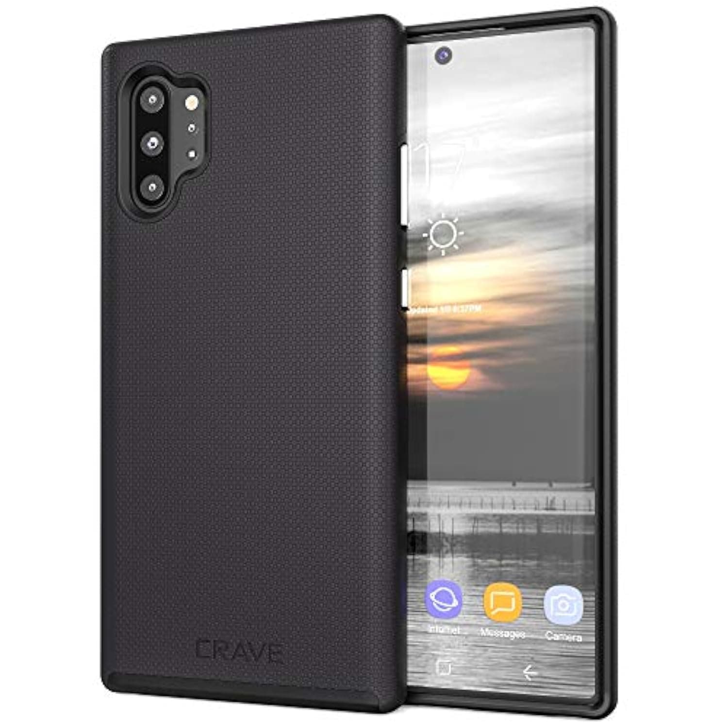 - for Galaxy Note 10 Plus Case, Shockproof Protection Dual Layer Case for Samsung Galaxy Note 10 Plus (6.8 inch) - Black