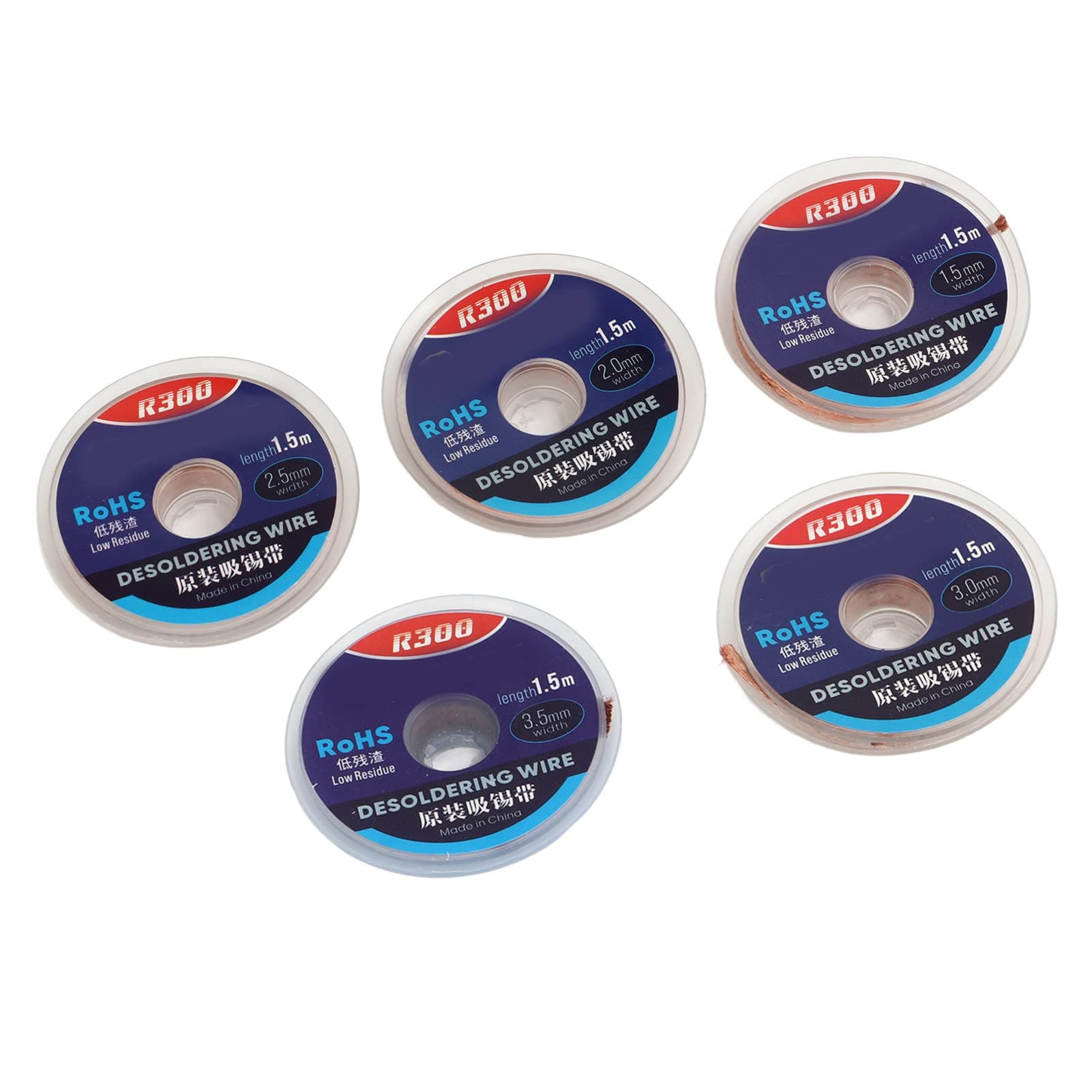 Desoldering Tape, Oxidation Resistance Easy Operation High Efficiency 5 Meter Length Soldering Wick Thermal Conductivity for Excess Solder Removal