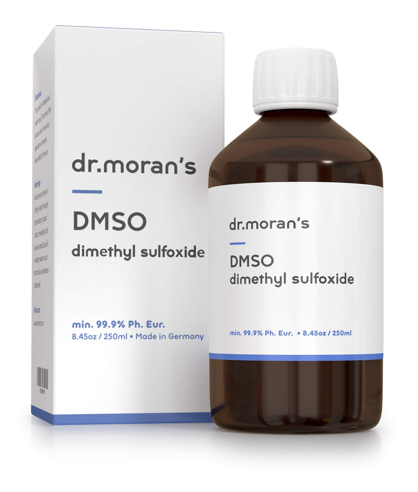 DMSO Pharmaceutical Grade 99.9% Ph. Eur. 250ml | Pure Liquid Dimethyl Sulfoxide Medical Grade in Amber Glass Bottle | Undiluted & Odourless | Made in Germany