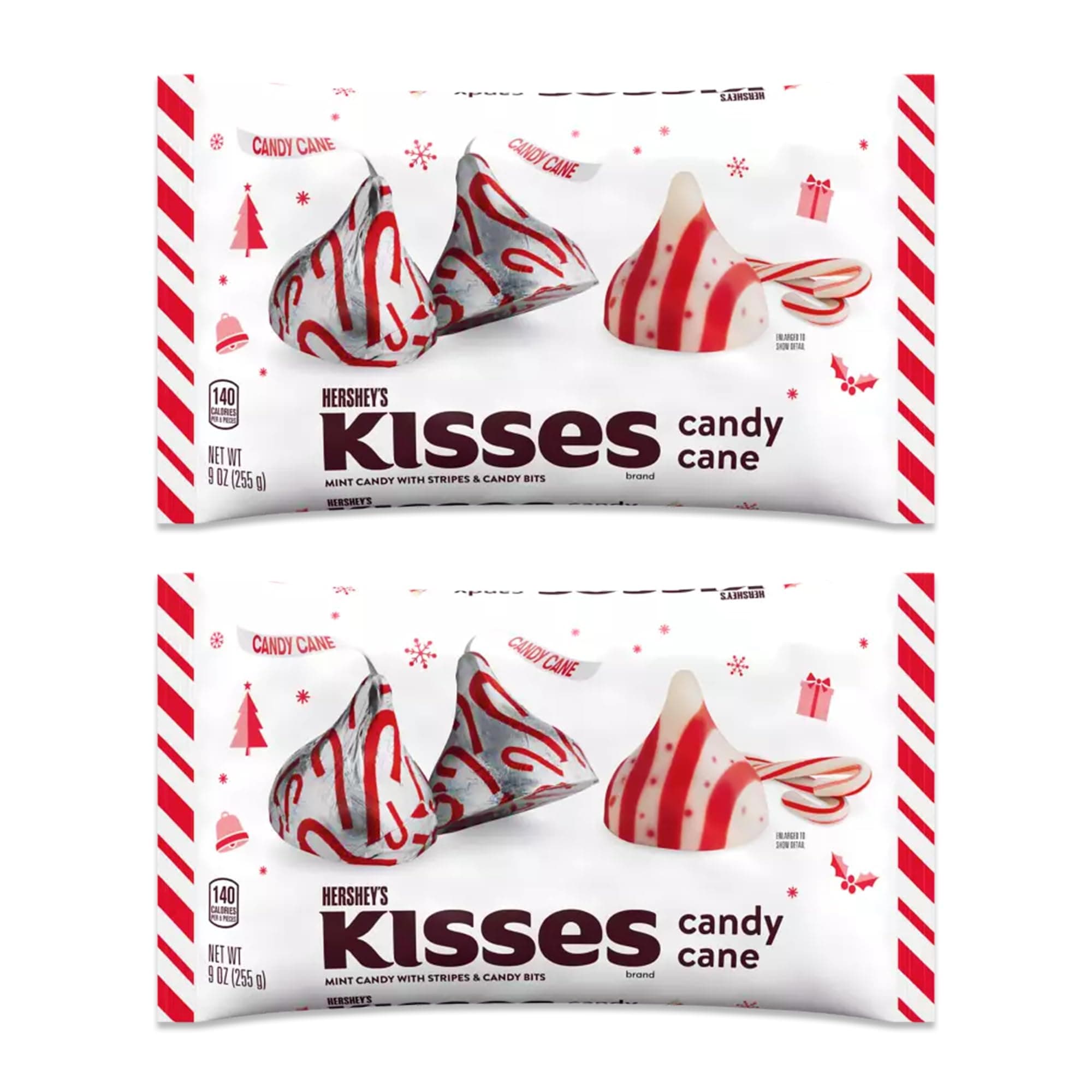 Christmas Candy Cane Flavored Chocolate Drops Bulk 2 Pack of 9.5oz Bags