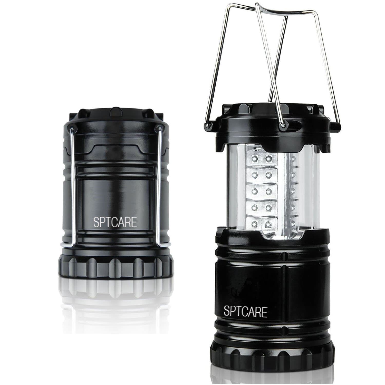 Portable Outdoor LED Camping Lantern - Collapsible - Suitable For: Hiking, Emergencies, Hurricanes, Outages - Multi Purpose - Lightweight - Water Resistant – Black