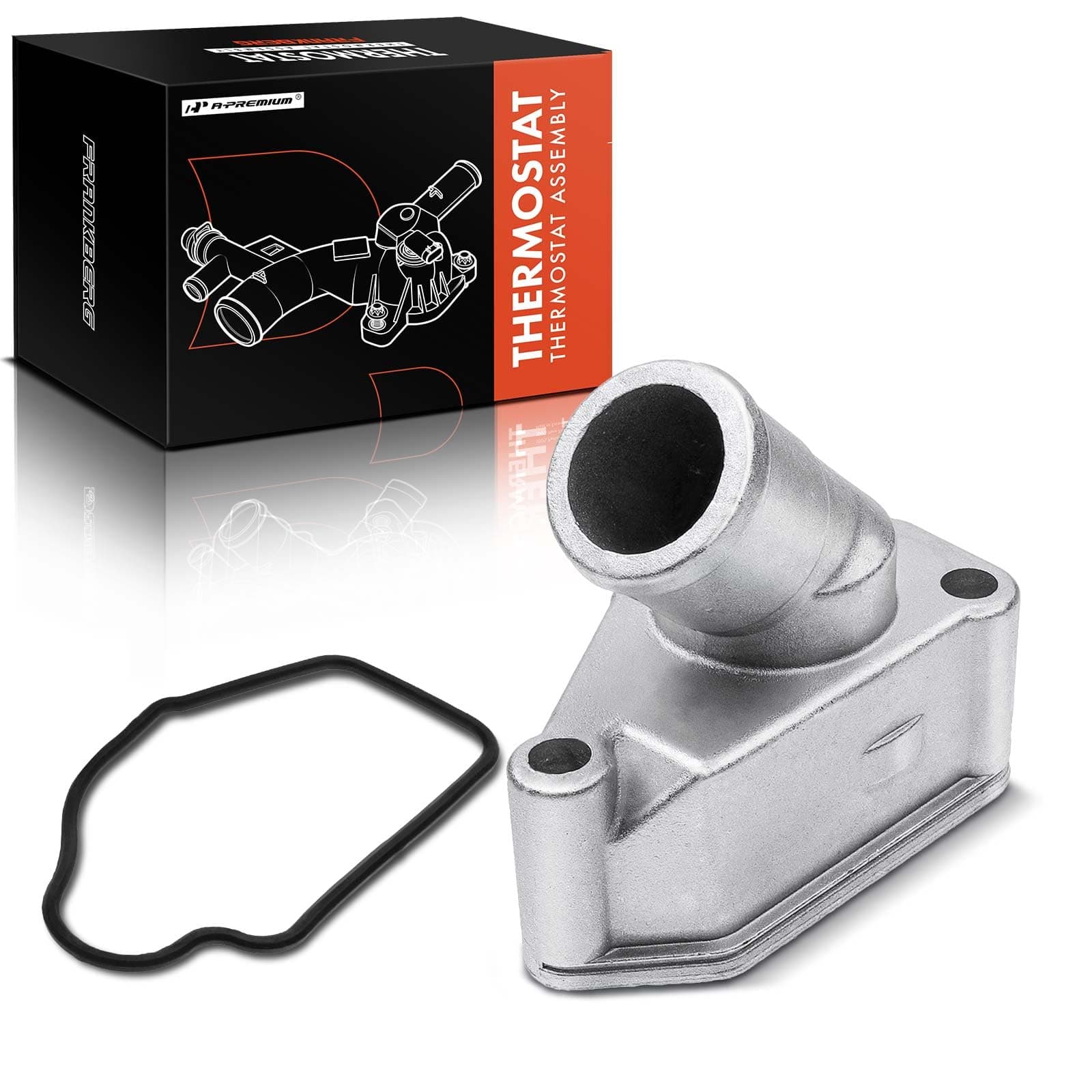 A-Premium Thermostat Housing Assembly with Seal Compatible with Chevrolet Optra 2004-2007 Suzuki Forenza Reno Daewoo Leganza Nubira Isuzu Amigo Rodeo