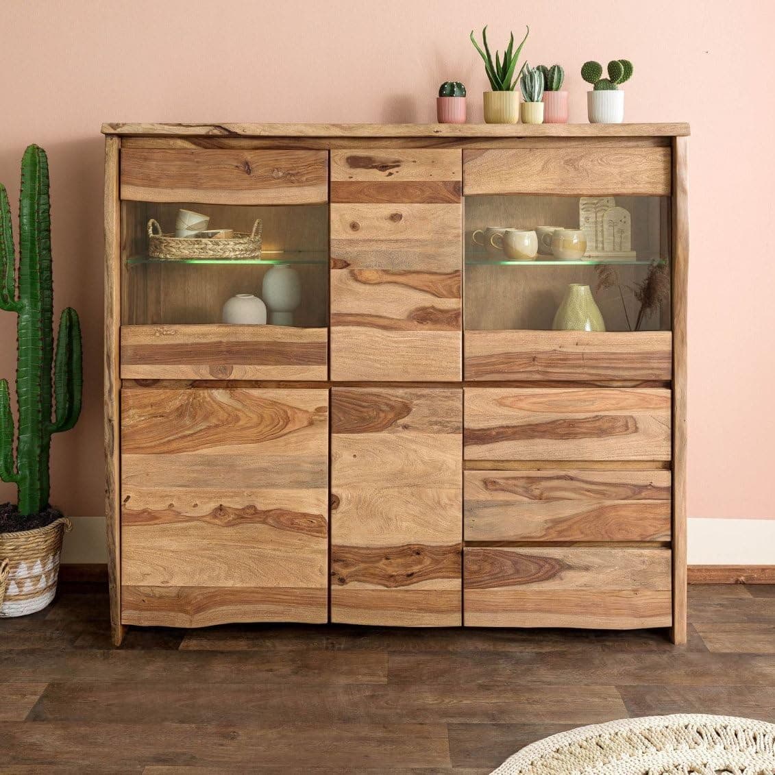 Furnliv Ranthambhor Sheesham Wood Display Cabinet