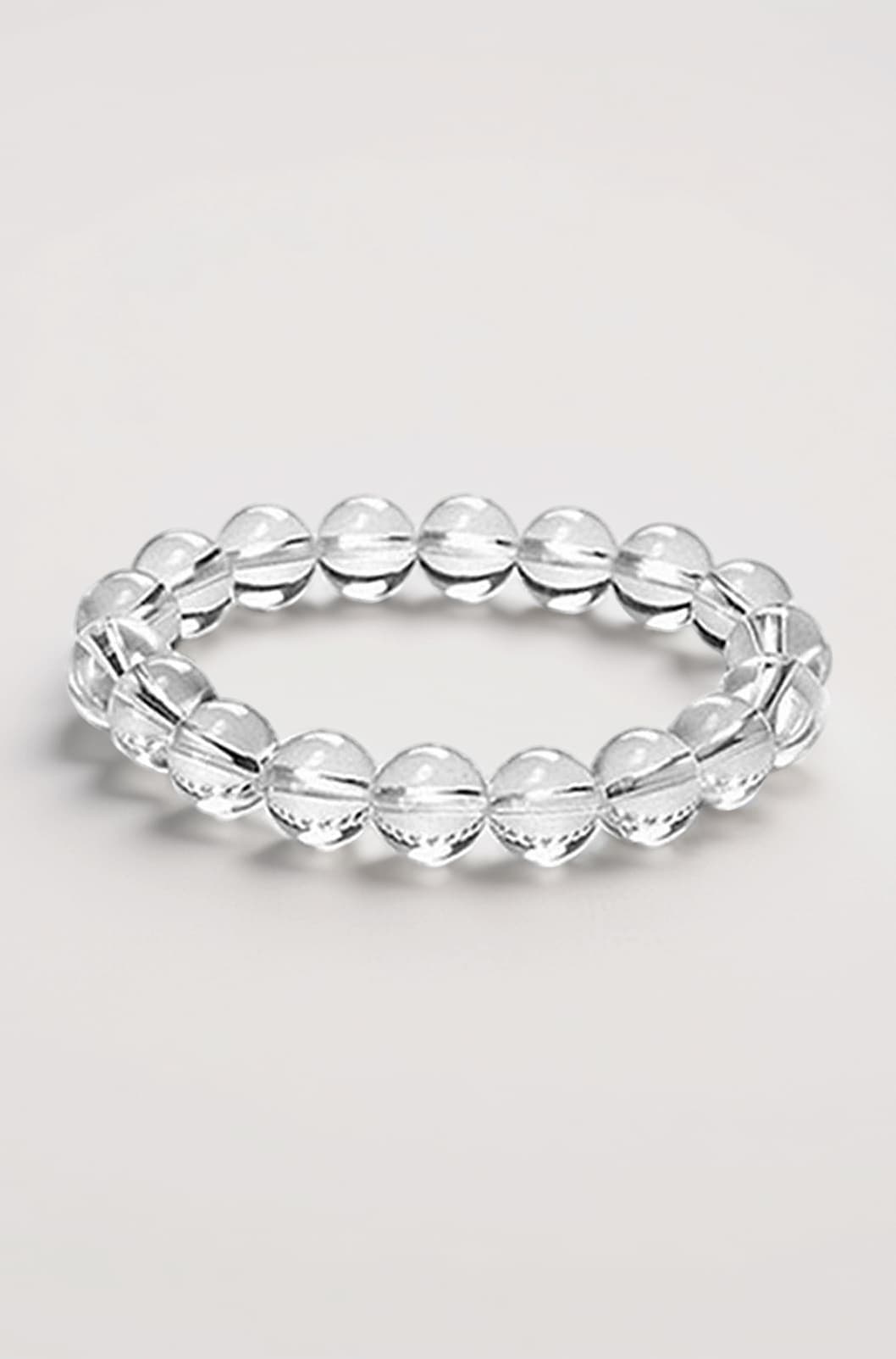 Clear Quartz Crystal Bracelet, Healing Crystal Bracelet, Gemstone Bracelet, Beaded Bracelet for Men & Women, Color Clear, Bead Size 8 mm