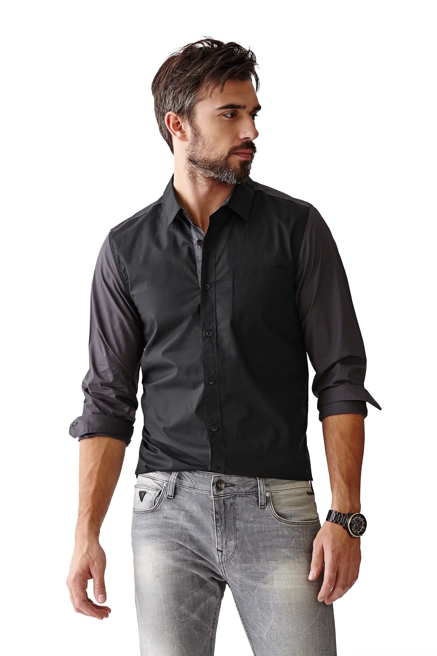 GUESS Factory Nottingham Slim-Fit Color-Blocked Shirt