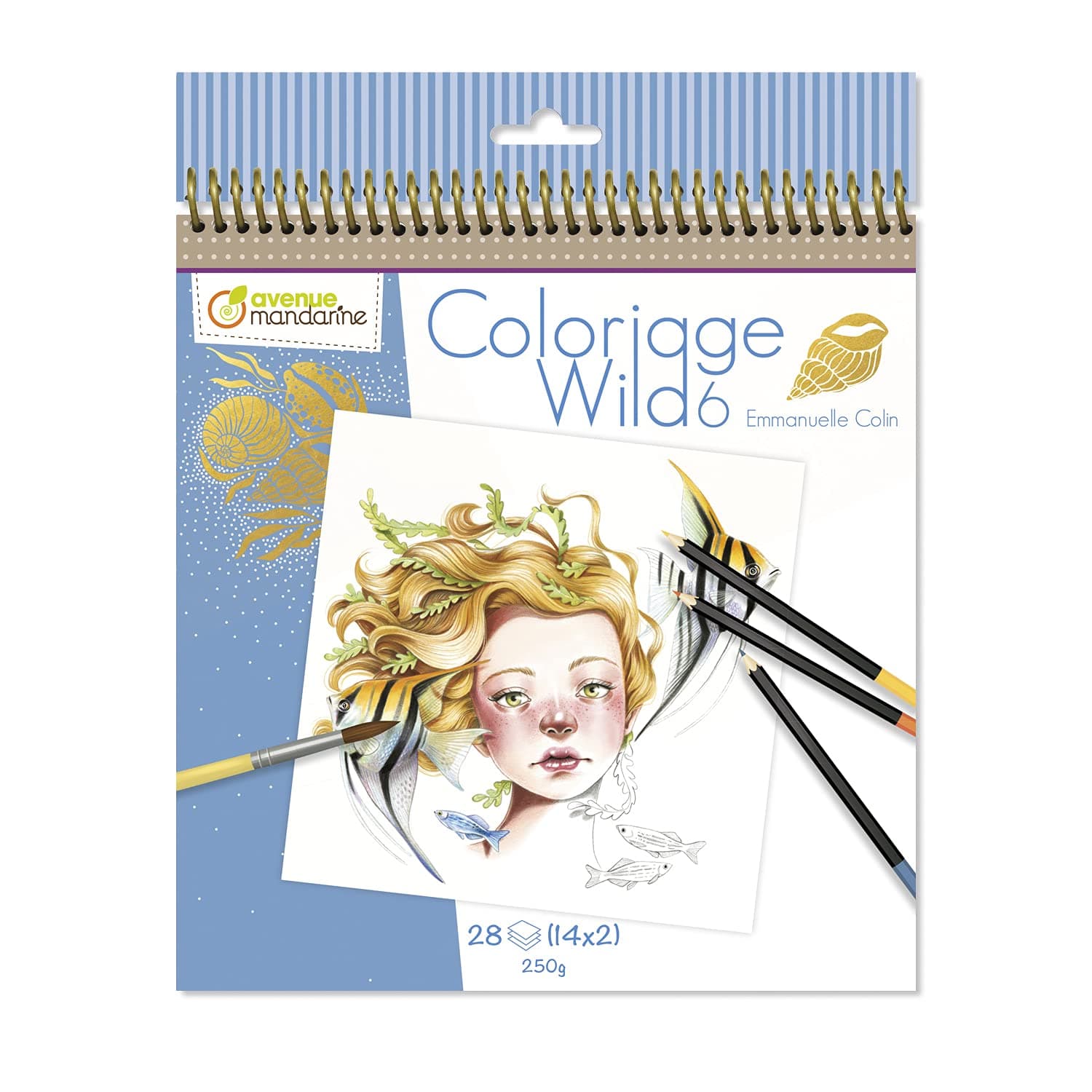 MY MANDARINE GY124C Wild Colouring Book 28 Pages 20 x 20 cm Adult Colouring Pages Wild 6 White