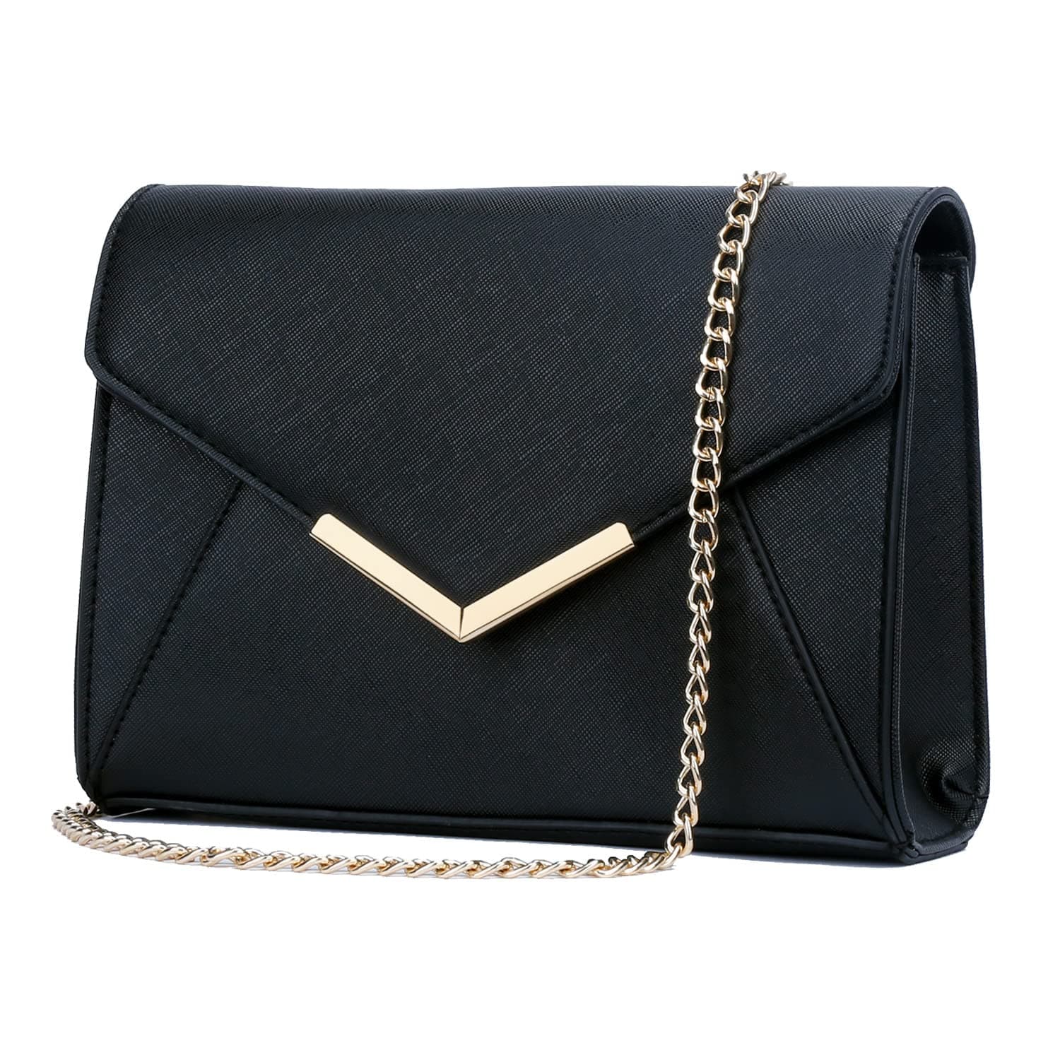 Women Elegant Faux Leather Evening Envelope Clutch Purse Foldover Bags for Party Wedding Prom