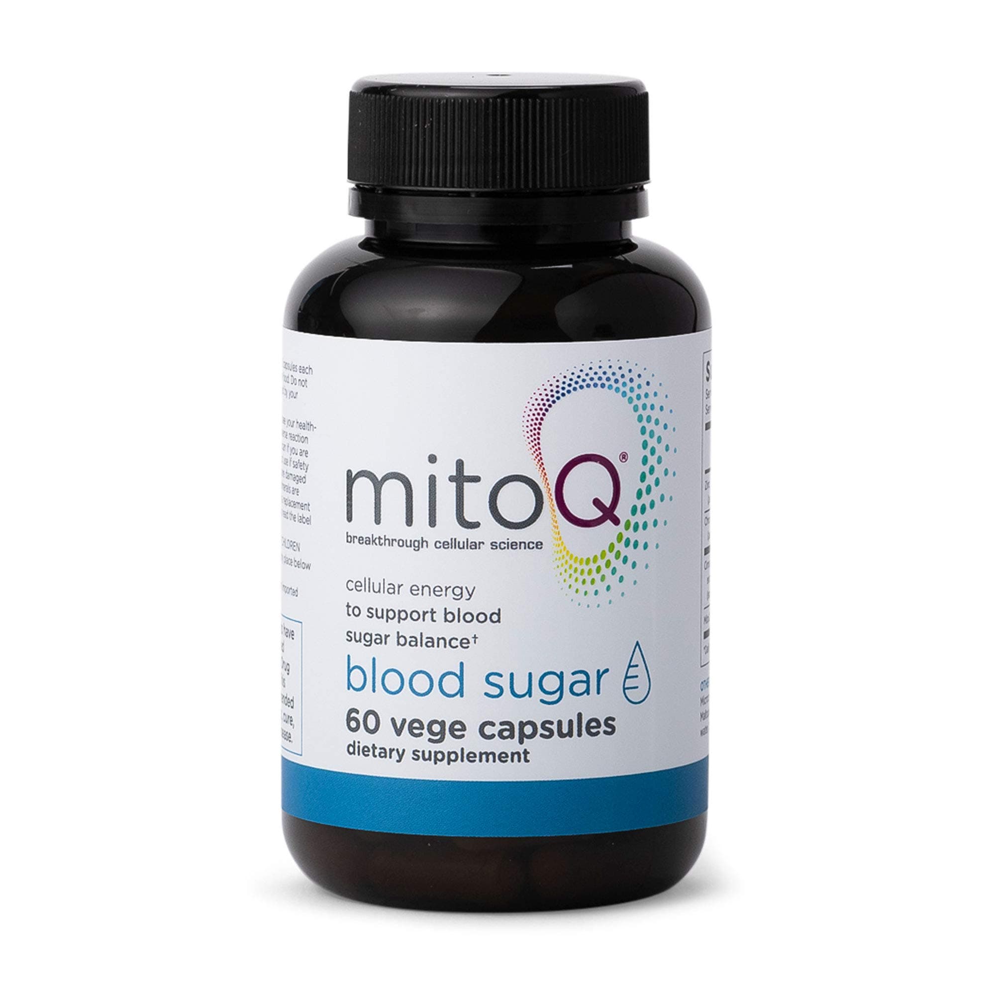 MitoQ Blood Sugar 1 Month 60 Capsules - Premium Blood Glucose Metabolic Support with Chromium & Cinnamon