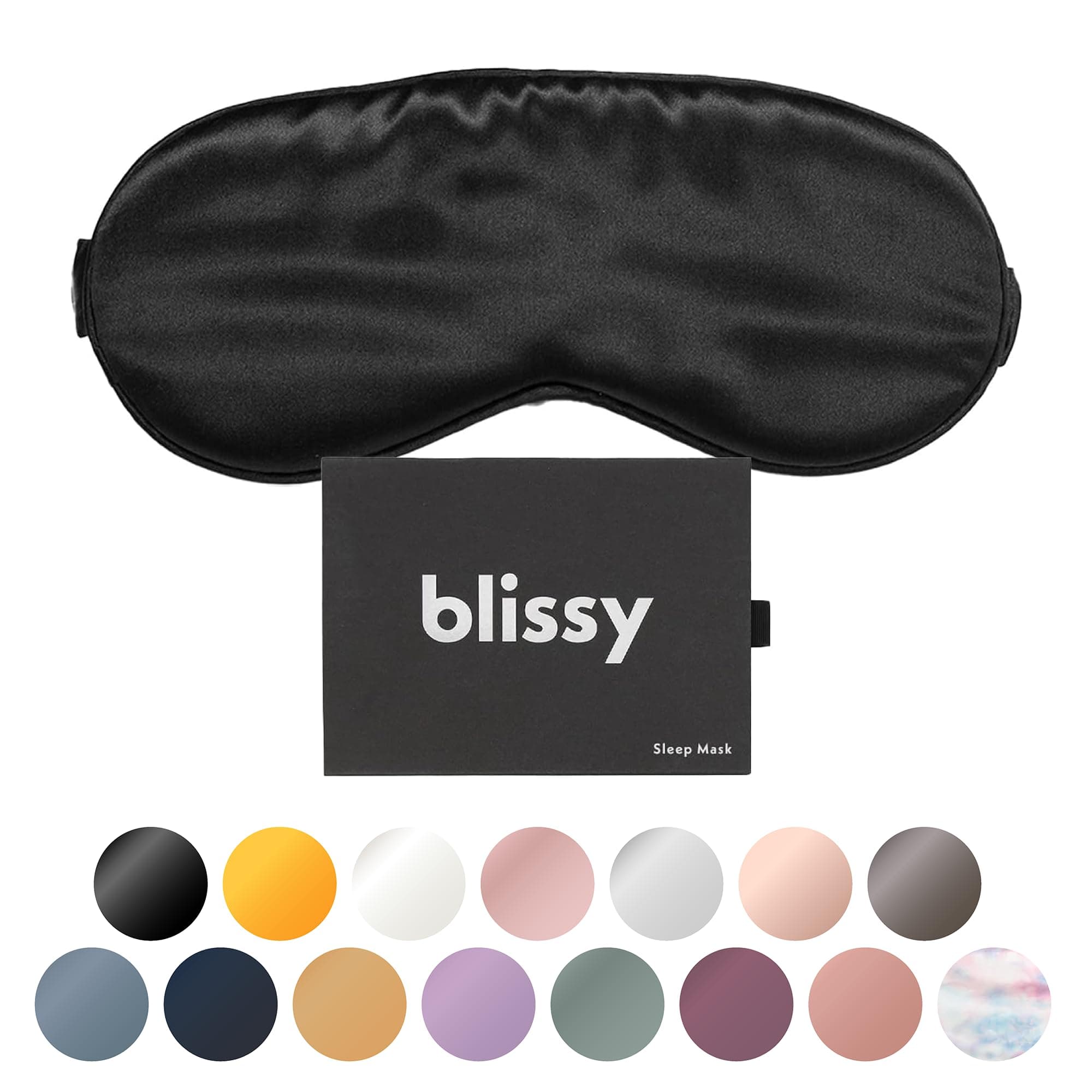 Blissy Silk Sleep Mask - Eye Sleeping Mask for Women & Men for Total Blackout - 100% Pure Mulberry Silk, 22 Momme 6a Fibers - Blindfold Sleep Mask Side Sleeper Eye Cover (Non Adjustable)