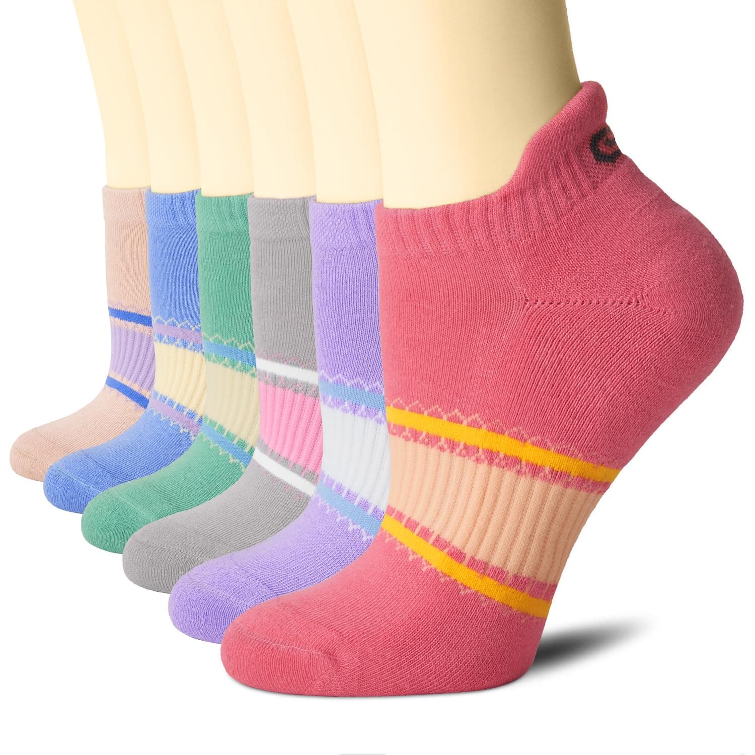 CS CELERSPORT Ankle Athletic Running Socks Low Cut Sports Tab Socks for Men and Women (6 Pairs)
