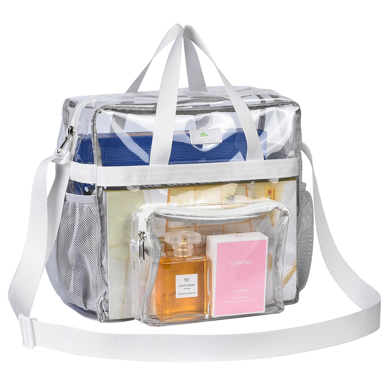 Clear Bag for Stadium Events 12×6×12 Clear Tote Lunch Bag with Reinforced Straps for Work, Sporting Events and Gym