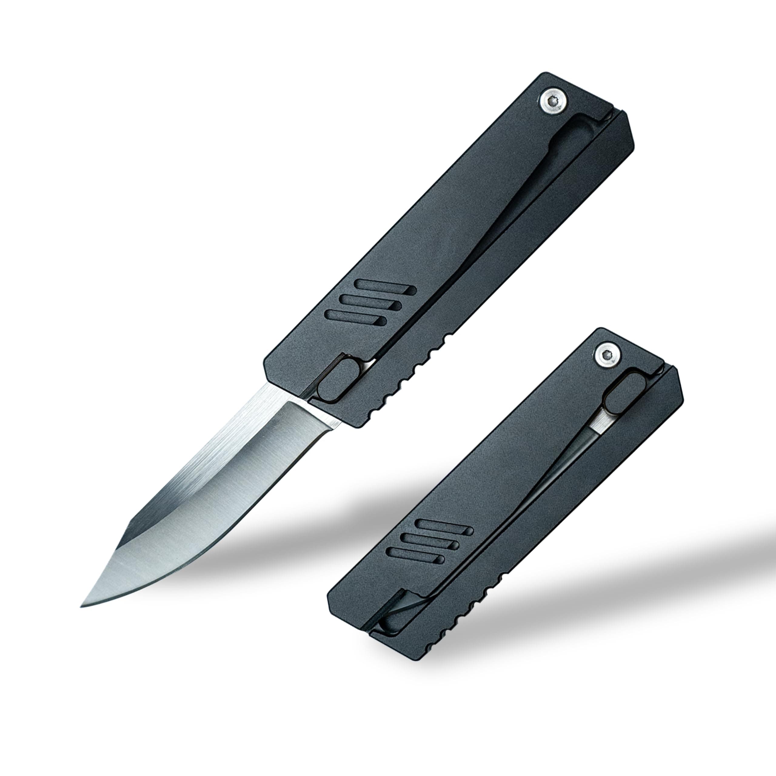 Utility Pocket Knife, Folding Survival Knife (Obsidian Black) - 6.9" Tactical Outdoor, Ideal for Hunting, Fishing, Camping, EDC, Self-Defense, Emergency Rescue, Sharp Blade, Lightweight Aluminum Handle, One-Handed Opening, Easy to Sharpen, Compact, Portable, Multipurpose Outdoor Tool, Perfect for Hiking, Travel, Survival Gear, Heavy Duty, Rust-Resistant, Durable Stainless Steel Blade, Handy Everyday Carry
