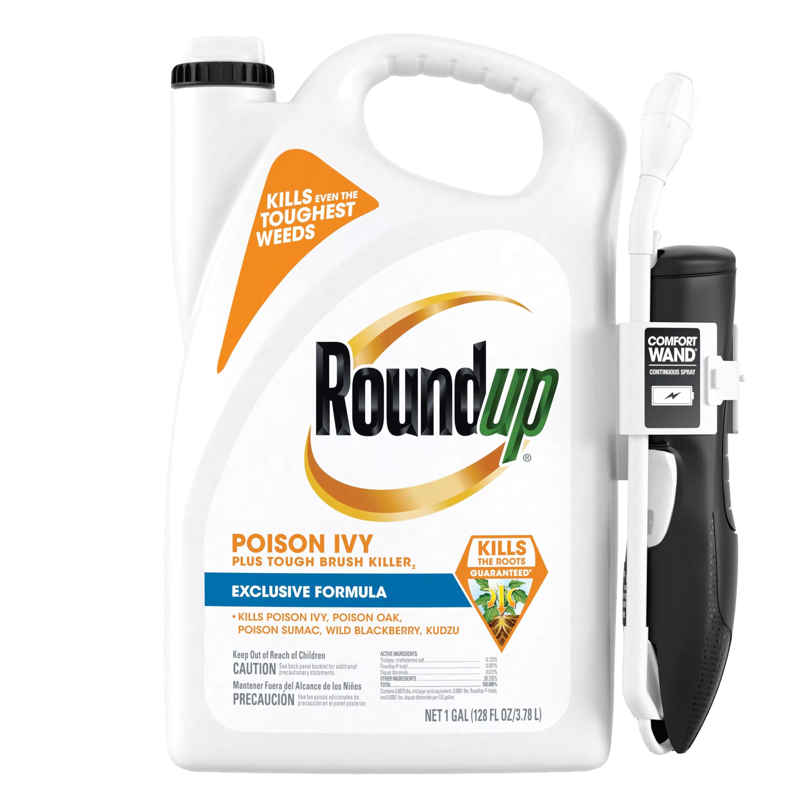 Poison Ivy Plus Tough Brush Killer₂ with Comfort Wand, Visible Results in Hours, 1 gal.