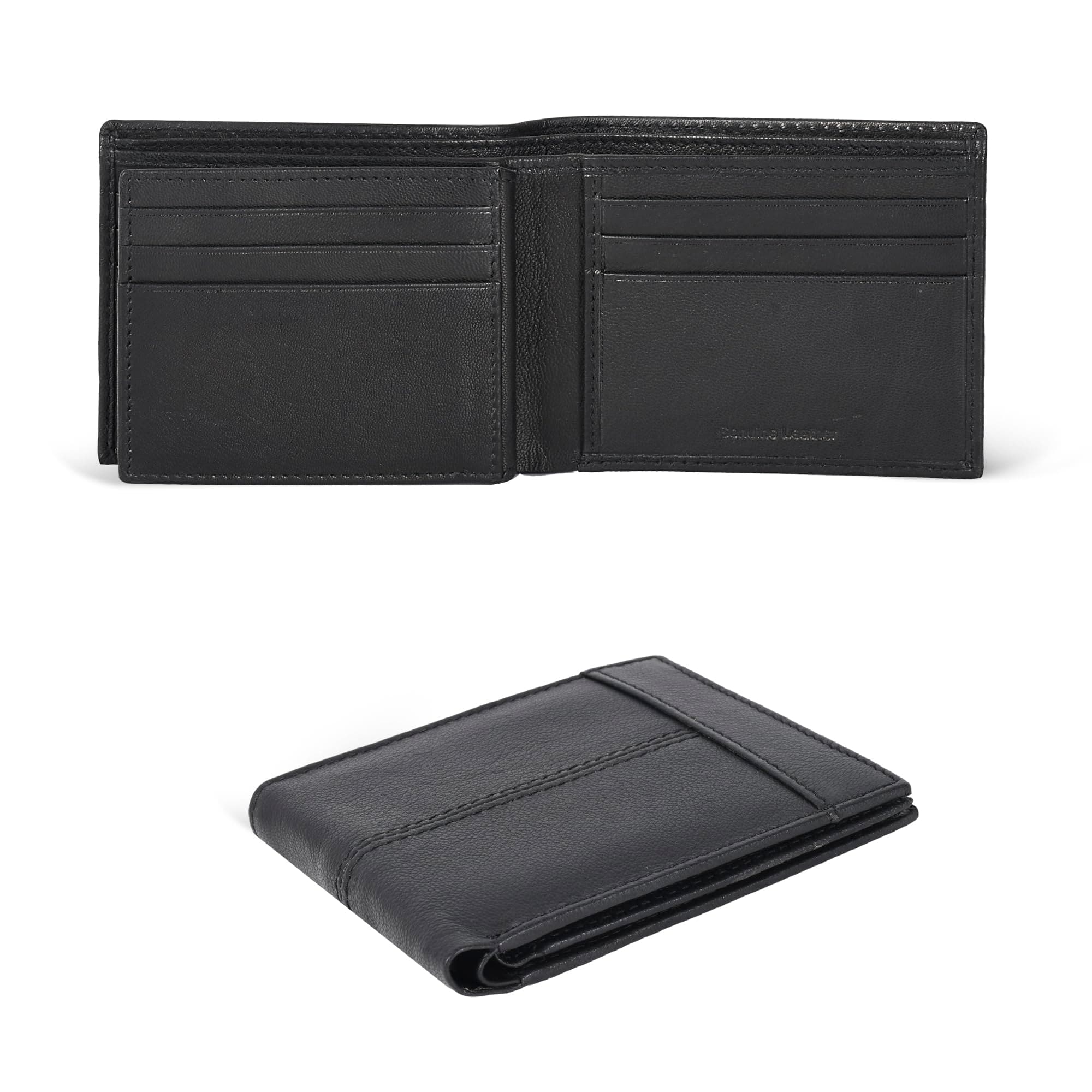 ESTALONThin Leather Wallet For Men | Minimalist Design | Multiple Card Holder | RFID Blocked (Classio Black)