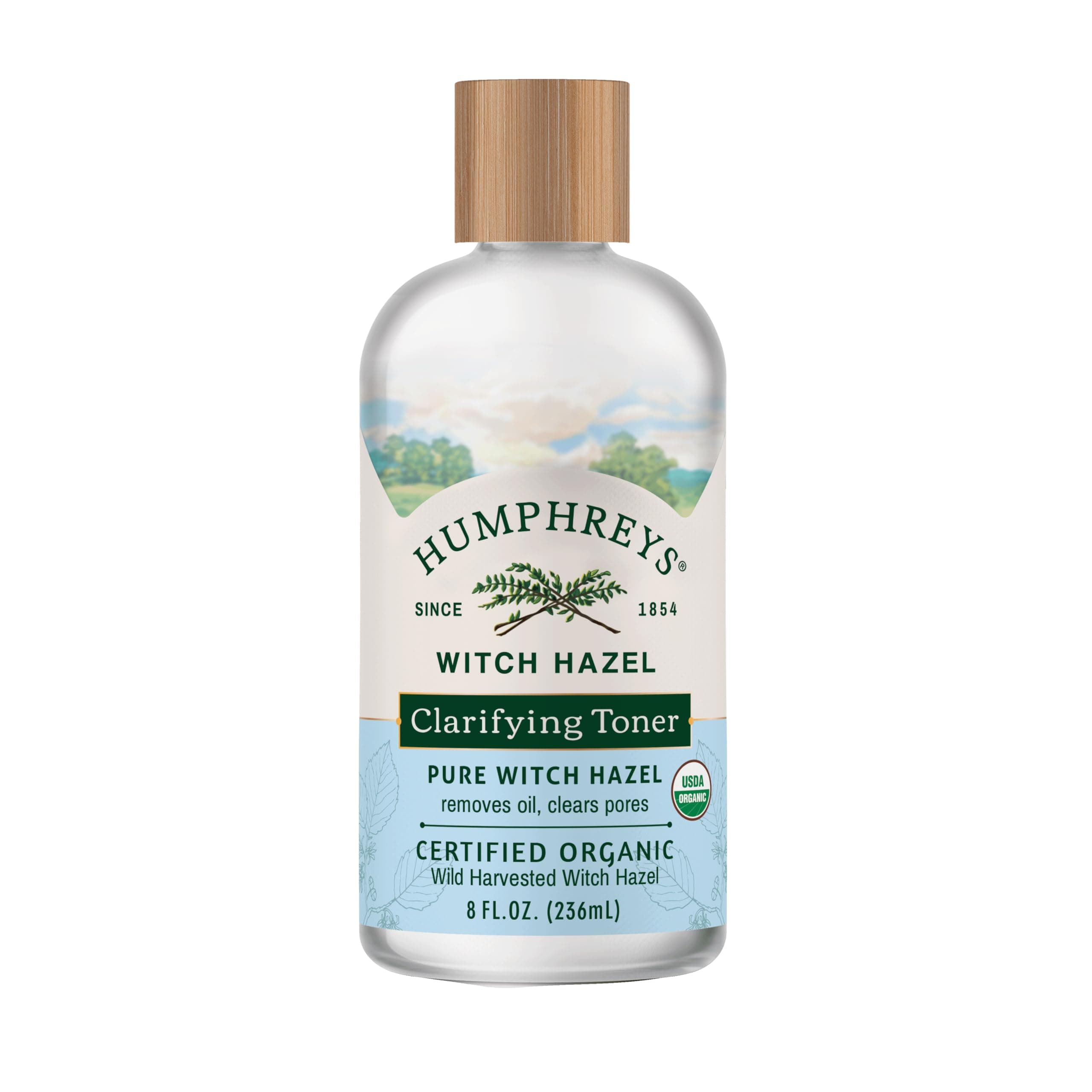 Witch Hazel Clarifying Toner | Wild Harvested Witch Hazel | USDA Organic | Natural | Hydrating | Clears Pores & Removes Oil | 8 Fl Oz