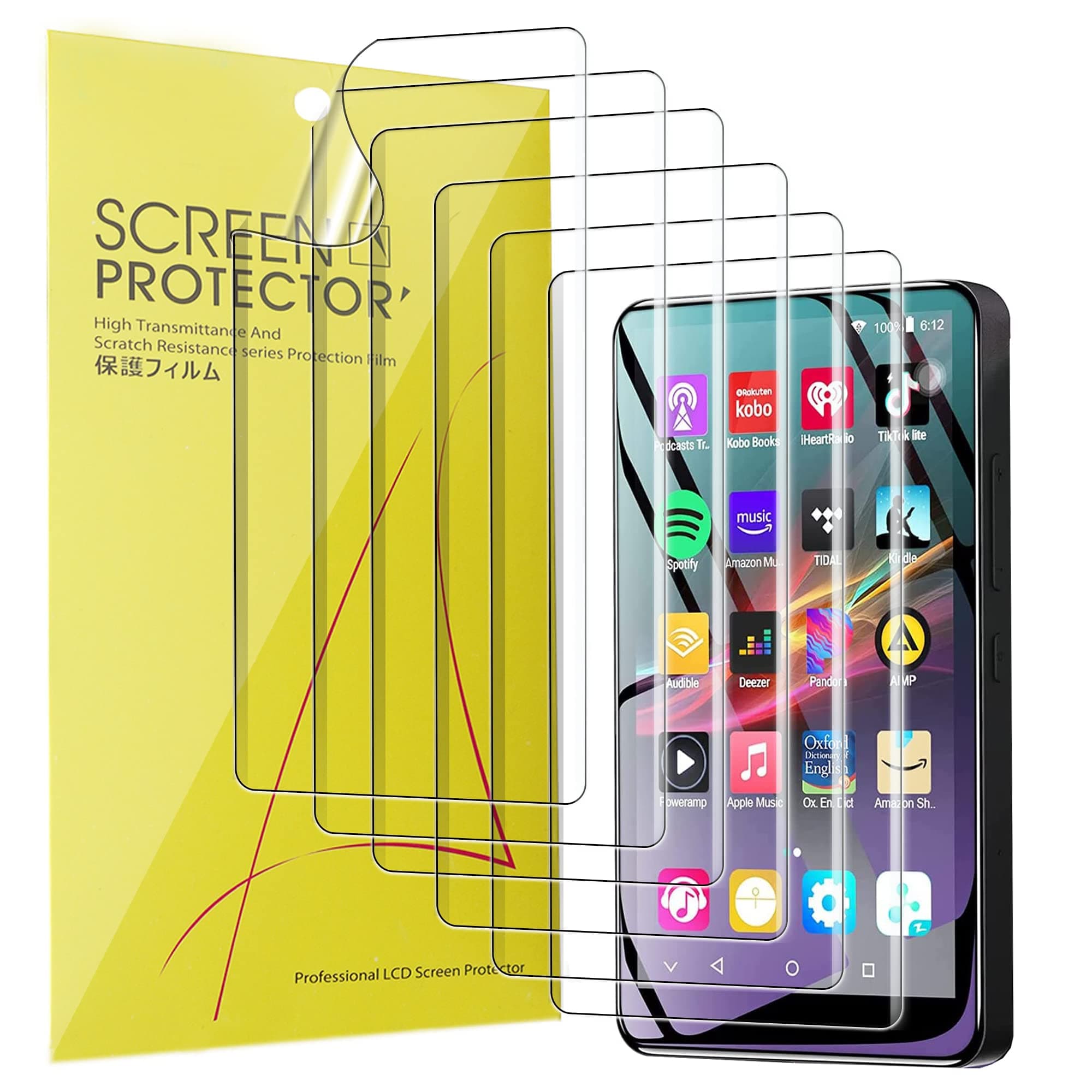 Lamshaw Compatible for PECSU MP3 Player Screen Protector, [6 Pack] Full Coverage TPU Clear Film Compatible for PECSU P5S 5 inch Touch Screen MP3 Player (6 pack)