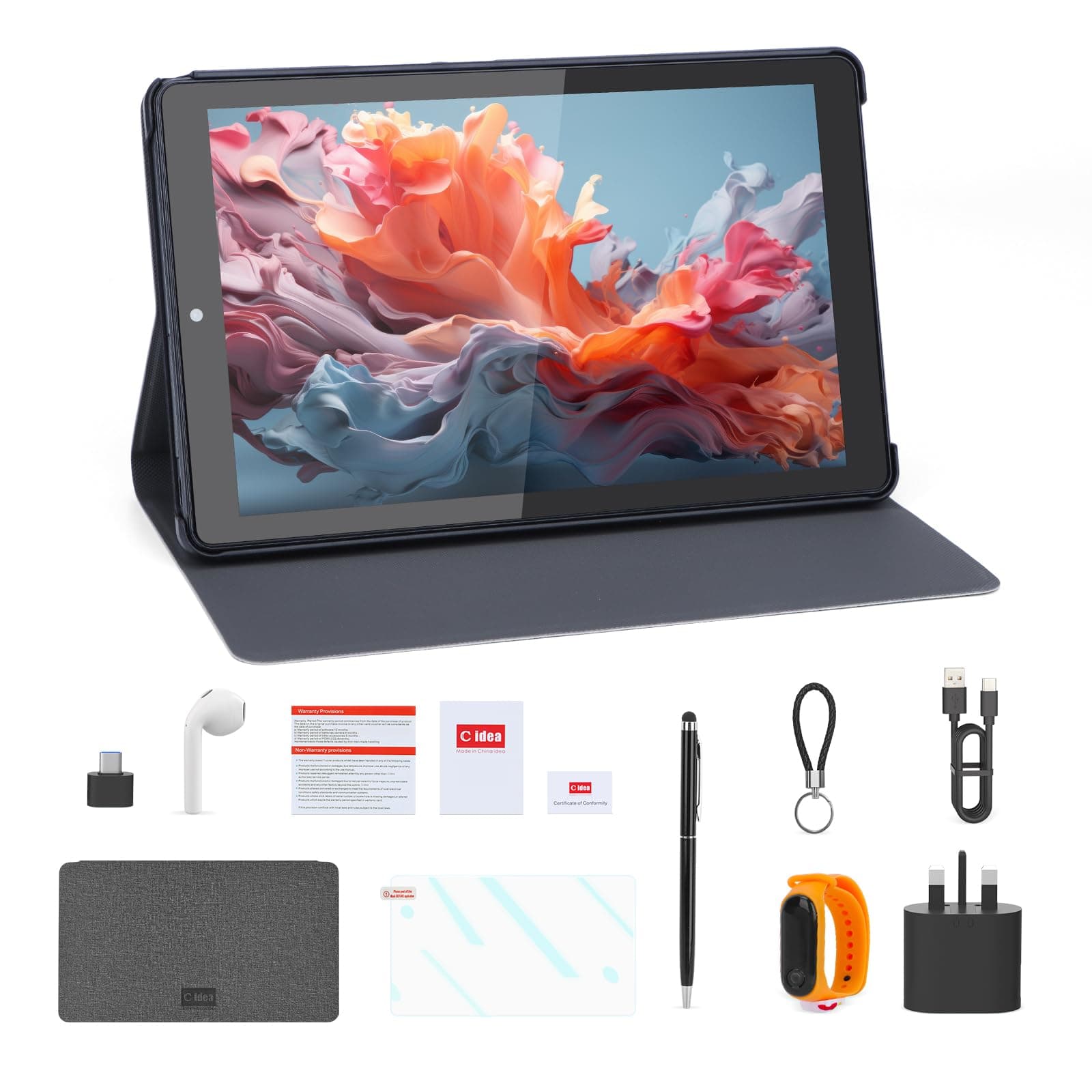 9inch Tablet Android 13 Tablet,8GB RAM, 512GB ROM,5G LTE with SIM Card Slot,1280 * 800 IPS Display,8000mAh Battery,WiFi & Bluetooth - Includes Protector Case & Stylus,CM935pro (Black)