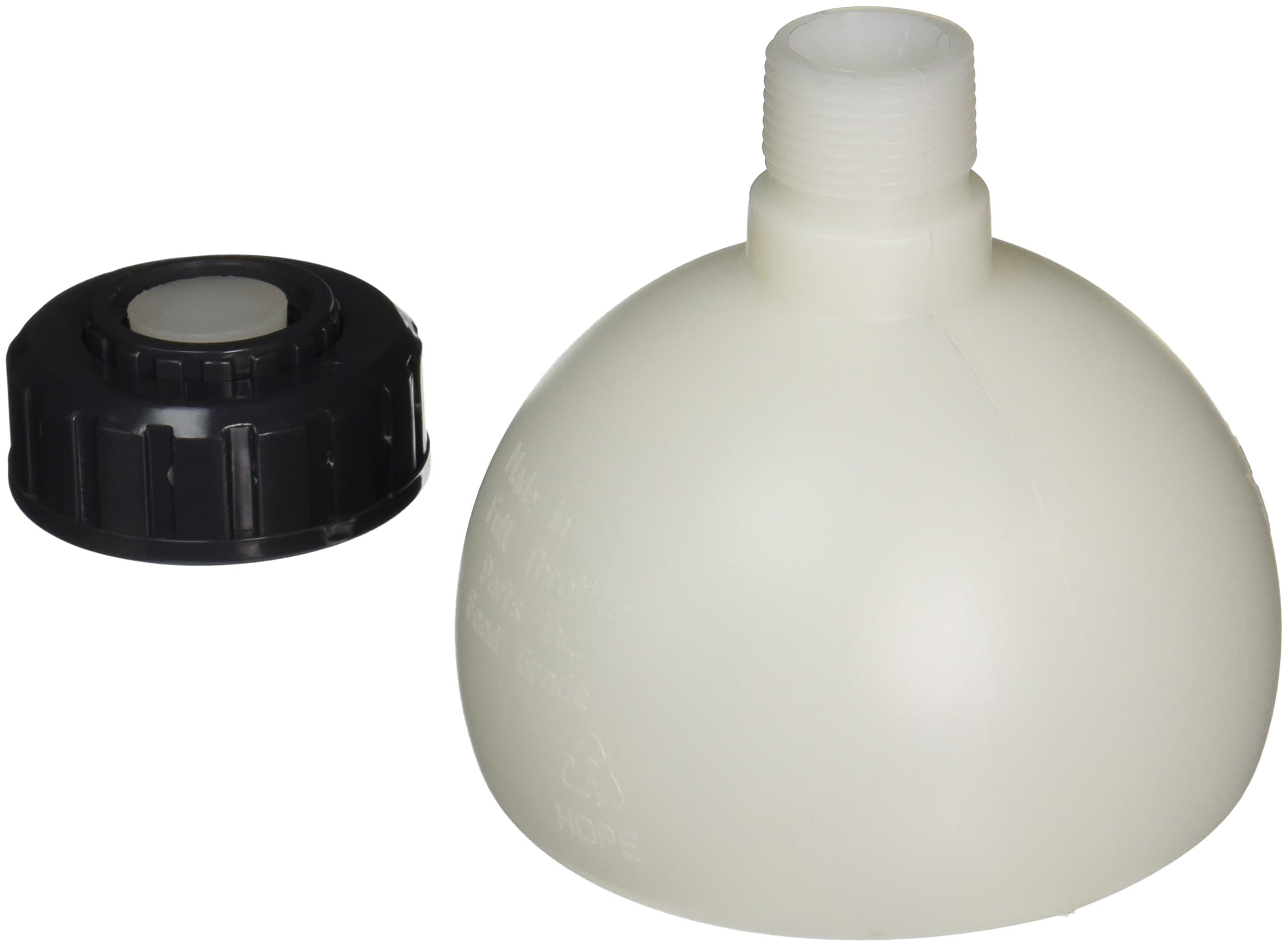 FastFerment Yeast Harvesting Collection Ball - No more Sediment Contamination. Flat bottomed design for your home-brew kit. Rubber bung and teflon tape included (Collection Ball 7.9 Gallon)