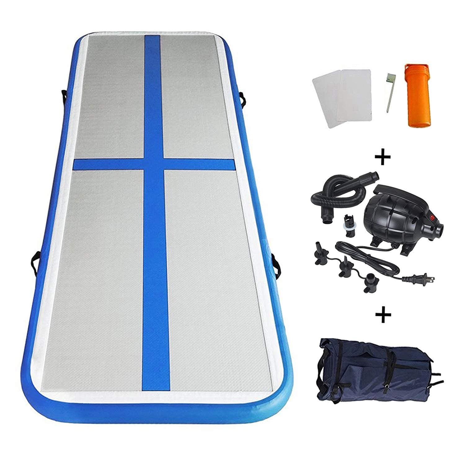 10ft/13ft/16ft/20ft Air Mat Tumble Track Inflatable Gymnastics Tumbling Track Mat with Electric Air Pump for Cheerleading/Practice/Beach/Park/Home use