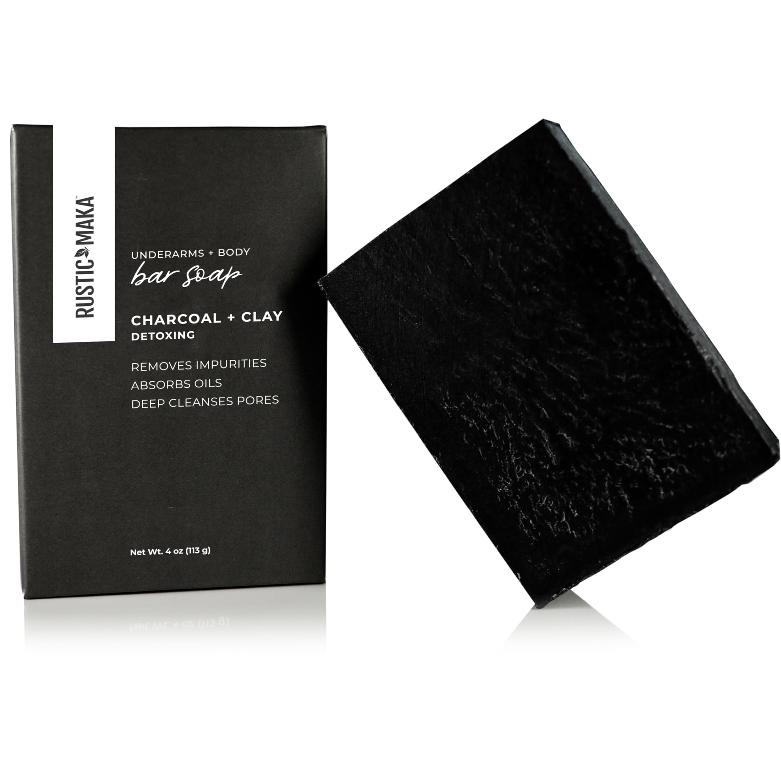 Deep Cleansing Charcoal & Clay Soap Bar – Activated Charcoal Face & Body Soap for Acne-Prone, Oily, and Sensitive Skin – Kaolin Clay Formula for Pore Cleansing & Oil Control