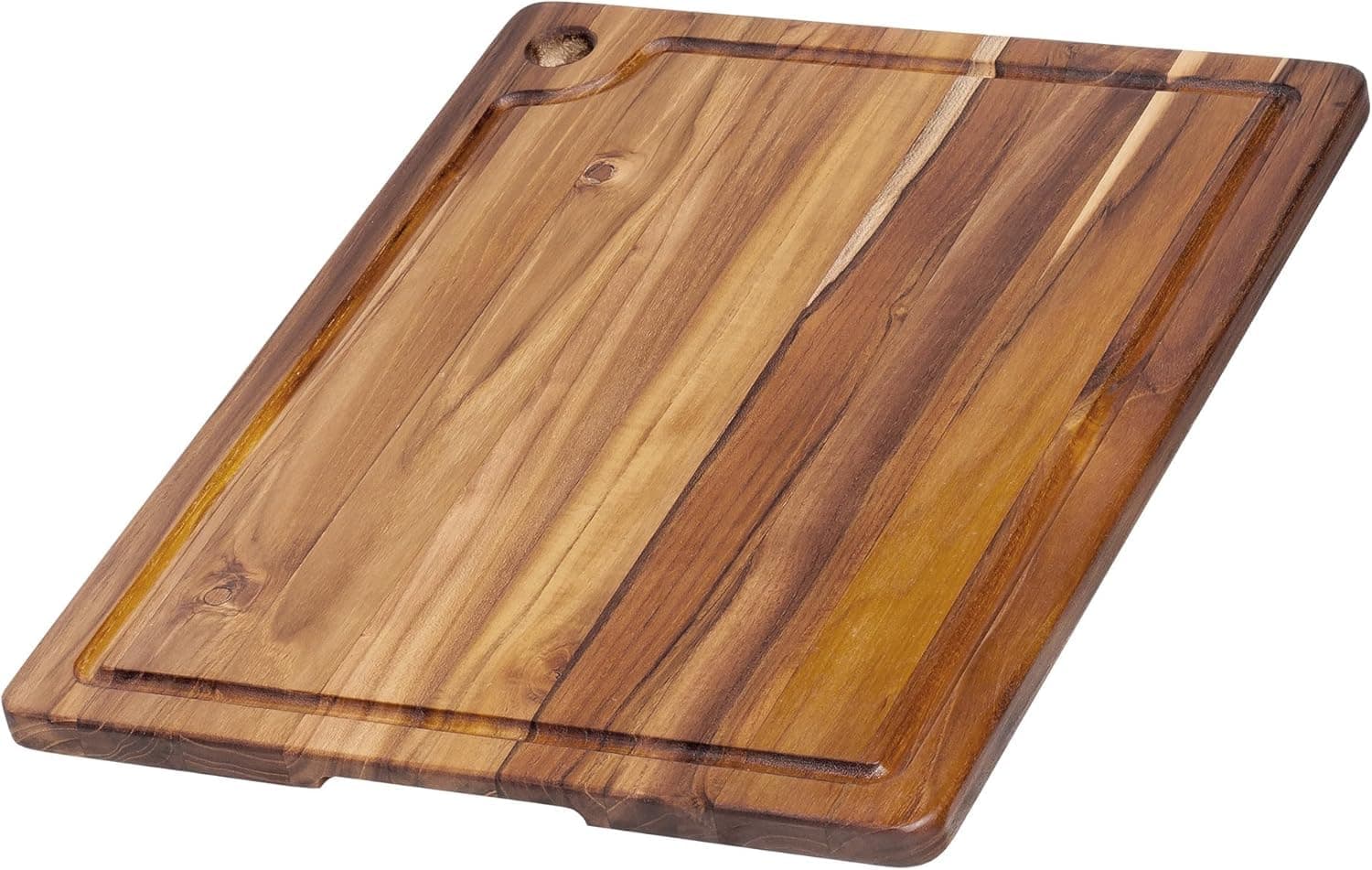 Teakhaus Marine Extra Small Prep Board, 20x20 cm Compact FSC Certified Teak Wood, Lightweight with Juice Groove, Natural Antibacterial, Perfect for Citrus, Herbs & Cheese