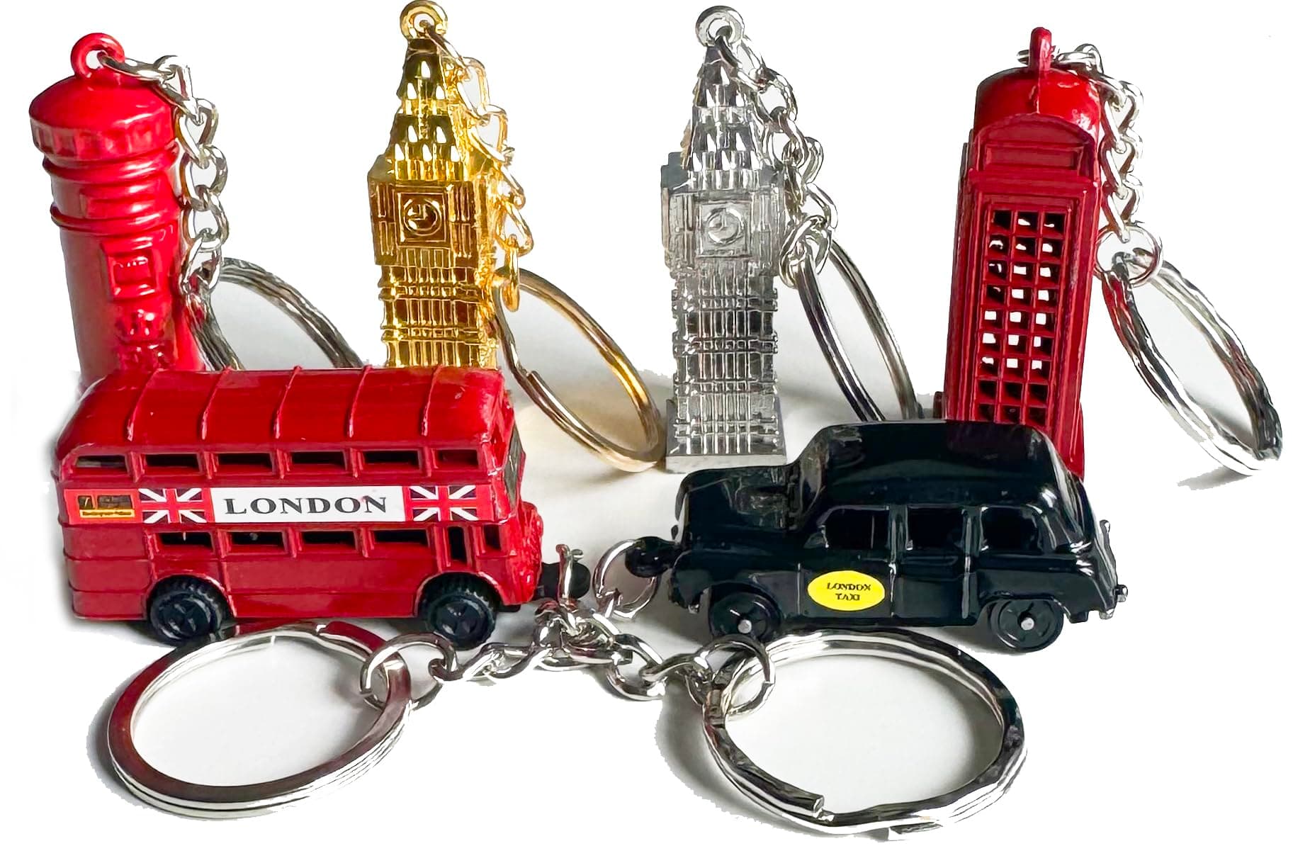 6 Londo Key Tags GB Icon Mini Brelock Gift Souvenir England Union K...