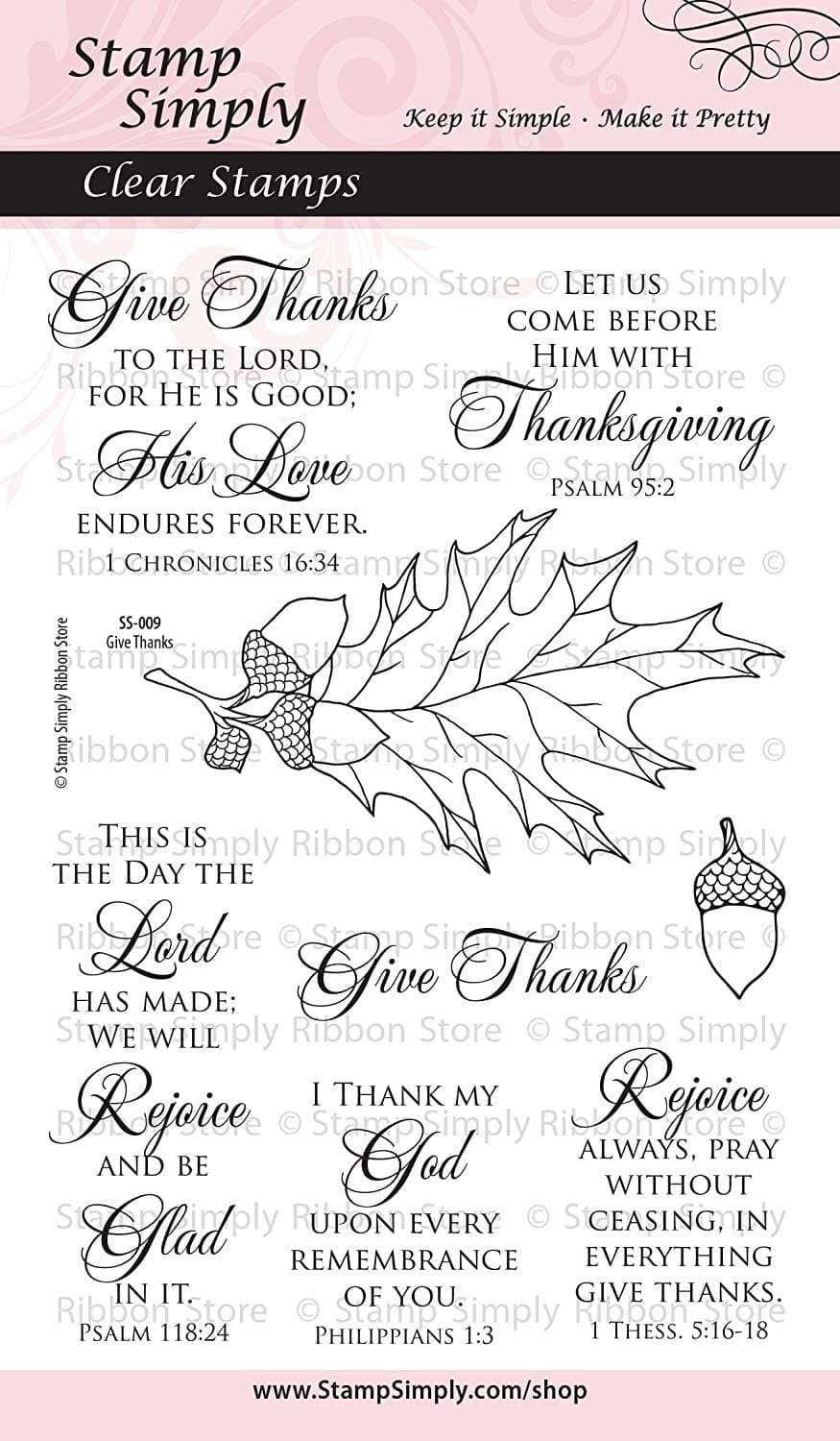 Stamp Simply Thanksgiving Give Thanks Christian Religious 4x6 Inch Sheet