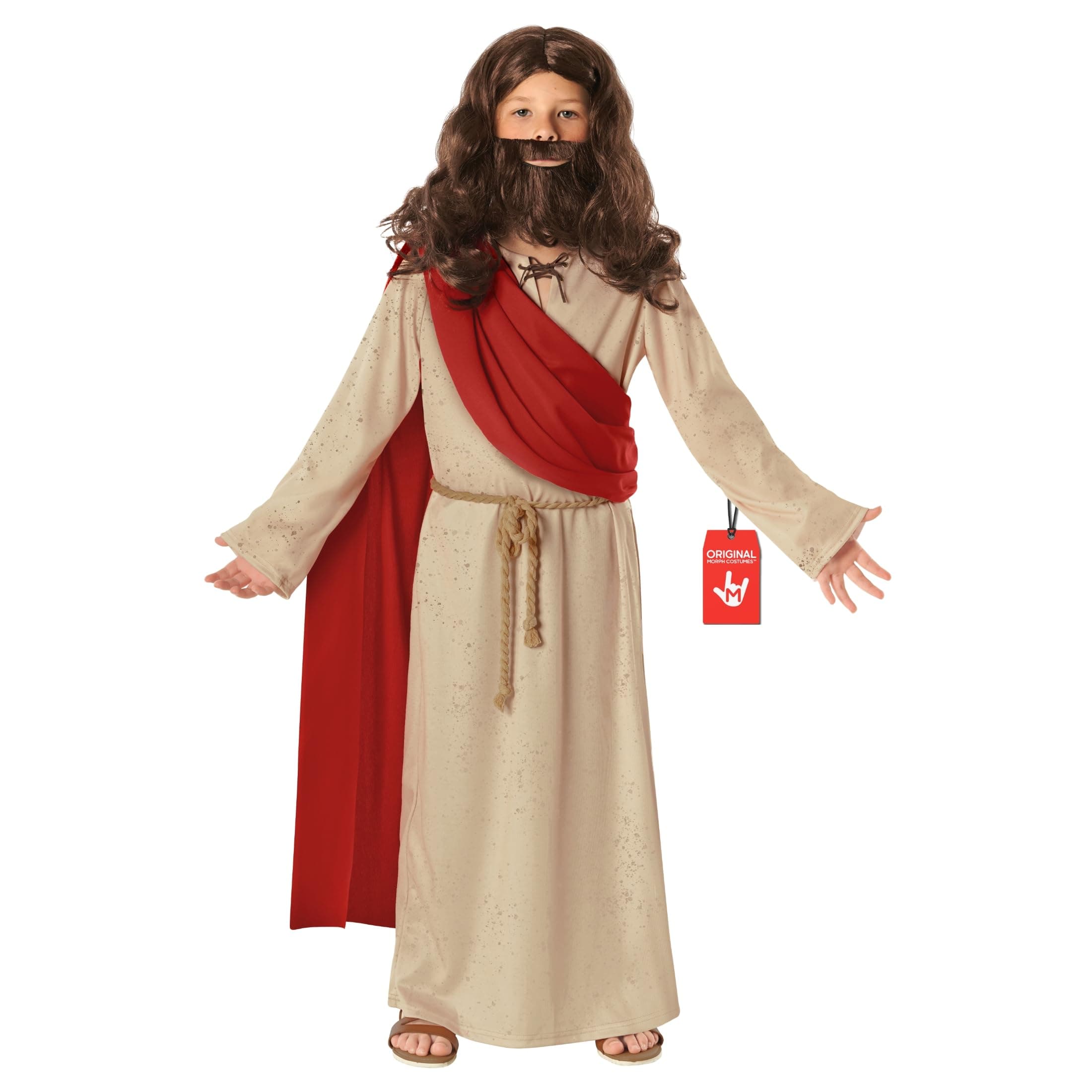 Morph Jesus Costume For Kids - Biblical Robe For Boys, Jesus Disciple Outfit, Religious Dress Up Costume