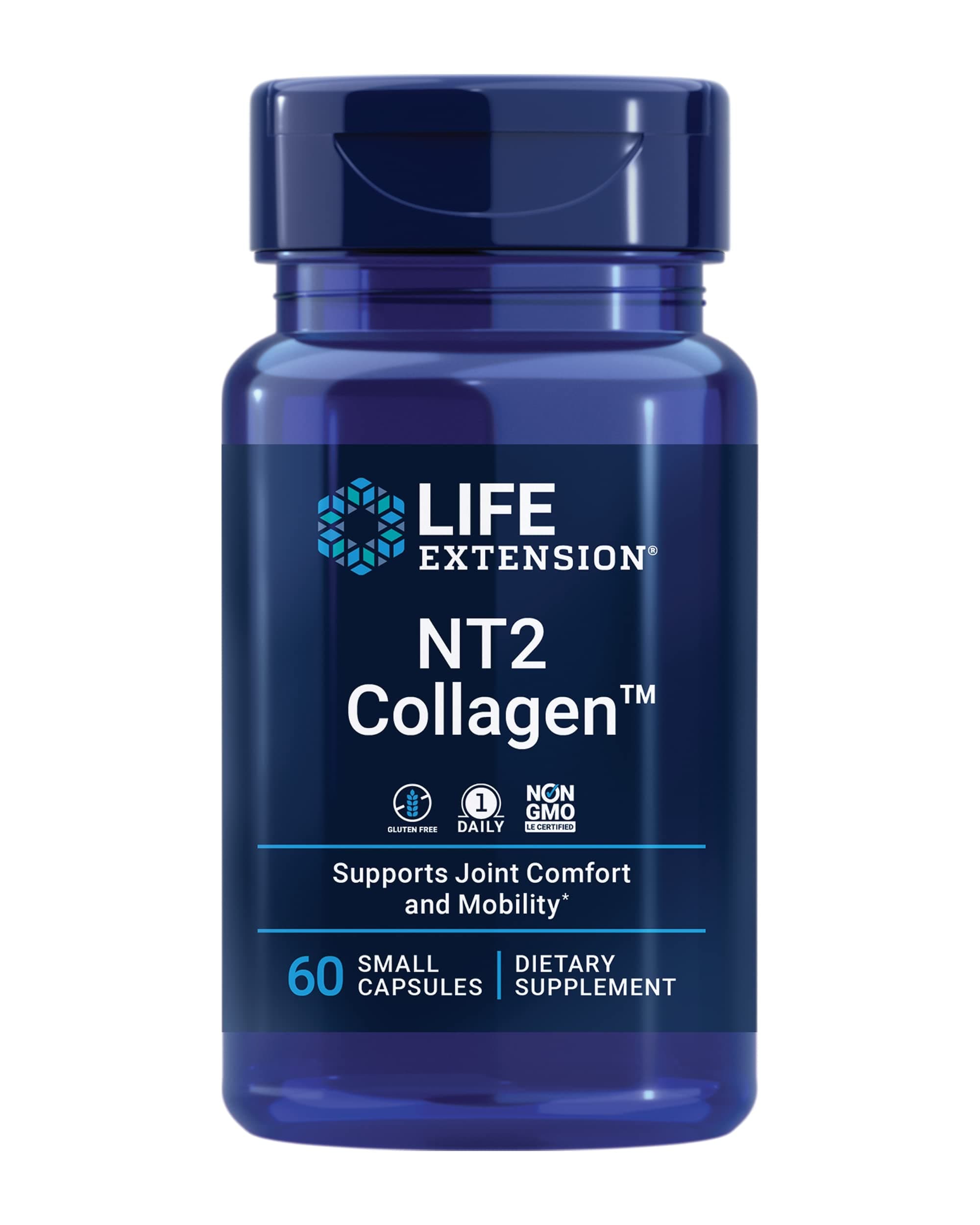 NT2 Collagen - Undenatured Type II Collagen Supplement to Support Joint Mobility – Type 2 Collagen for Joints Cartilage Health - Non-GMO, Gluten-Free, Once-Daily - 60 Small Capsules