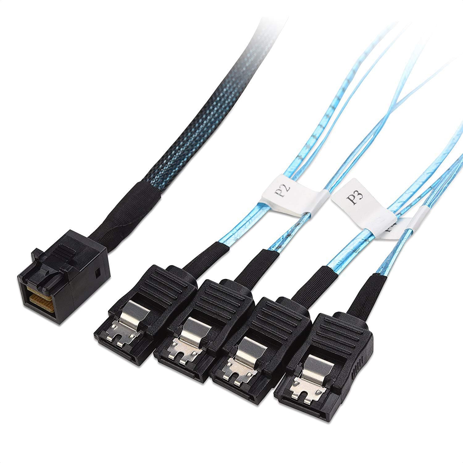 Internal Mini SAS HD to SATA Cable 3.3 Feet, 1m (SFF-8643 to SATA Forward Breakout)