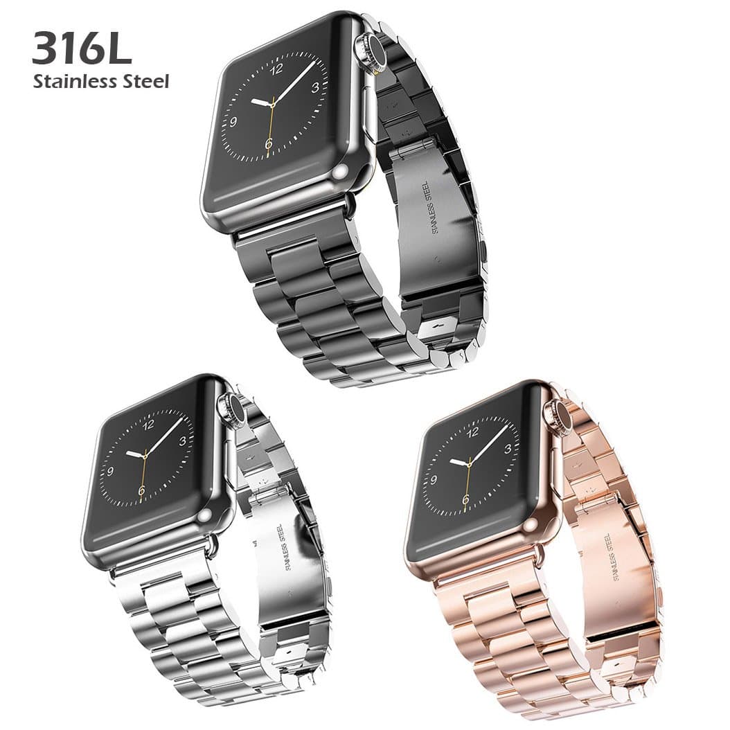 Caloics Chain Watch Band by 316L Stainless Steel Replacement Smart Watch Band for Apple Watch (Silver 38mm)