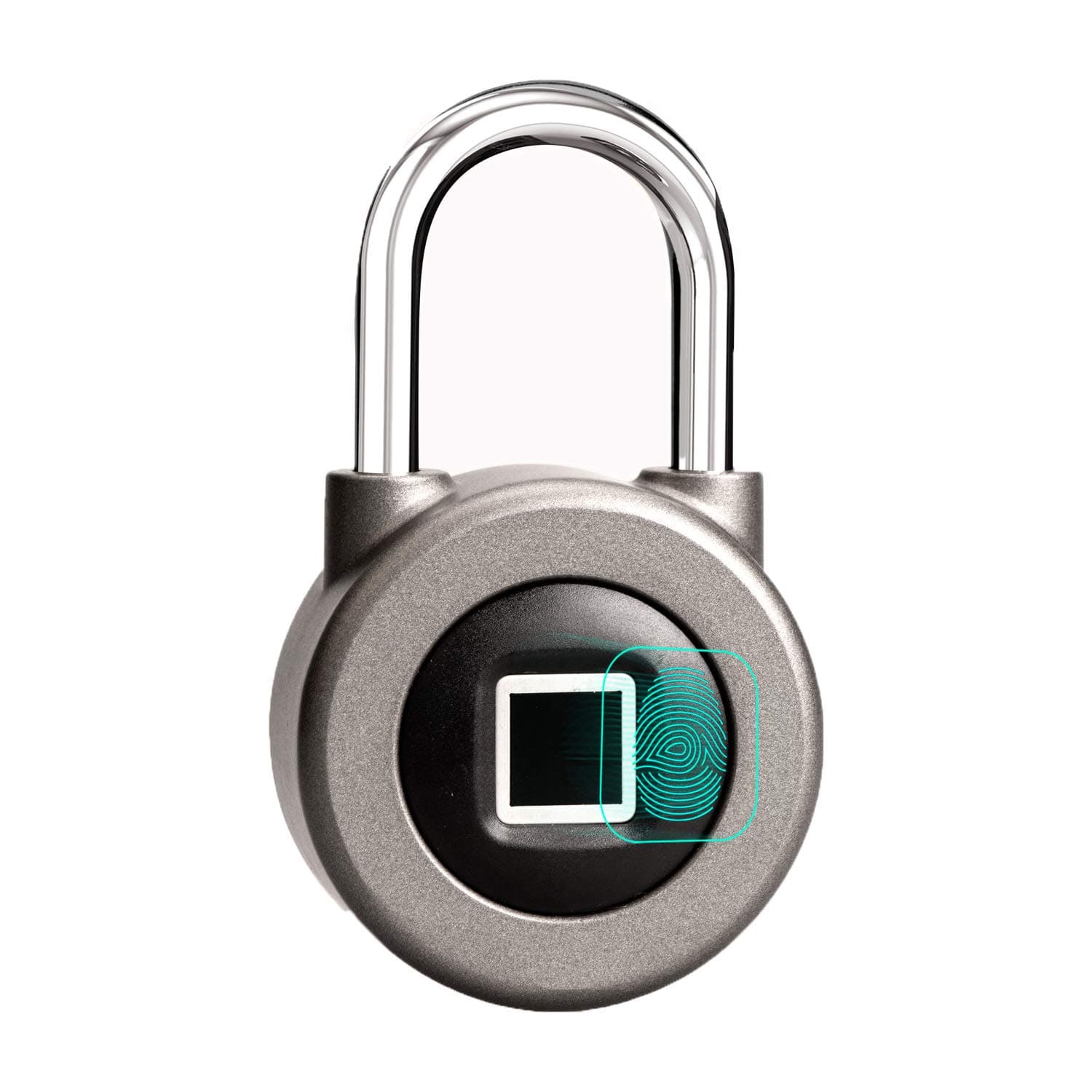 Fingerprint Padlock,Saibit Security Keyless Lock with APP Control and Bluetooth Connection for House Door, Backpack, Suitcase, Bike etc (Grey)