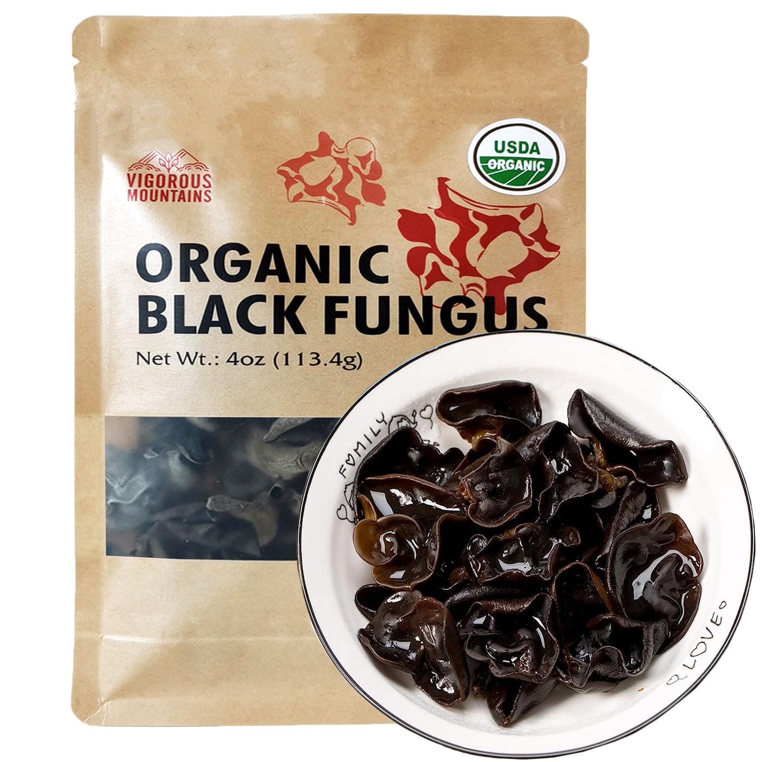 Organic Dried Wood Ear Mushrooms